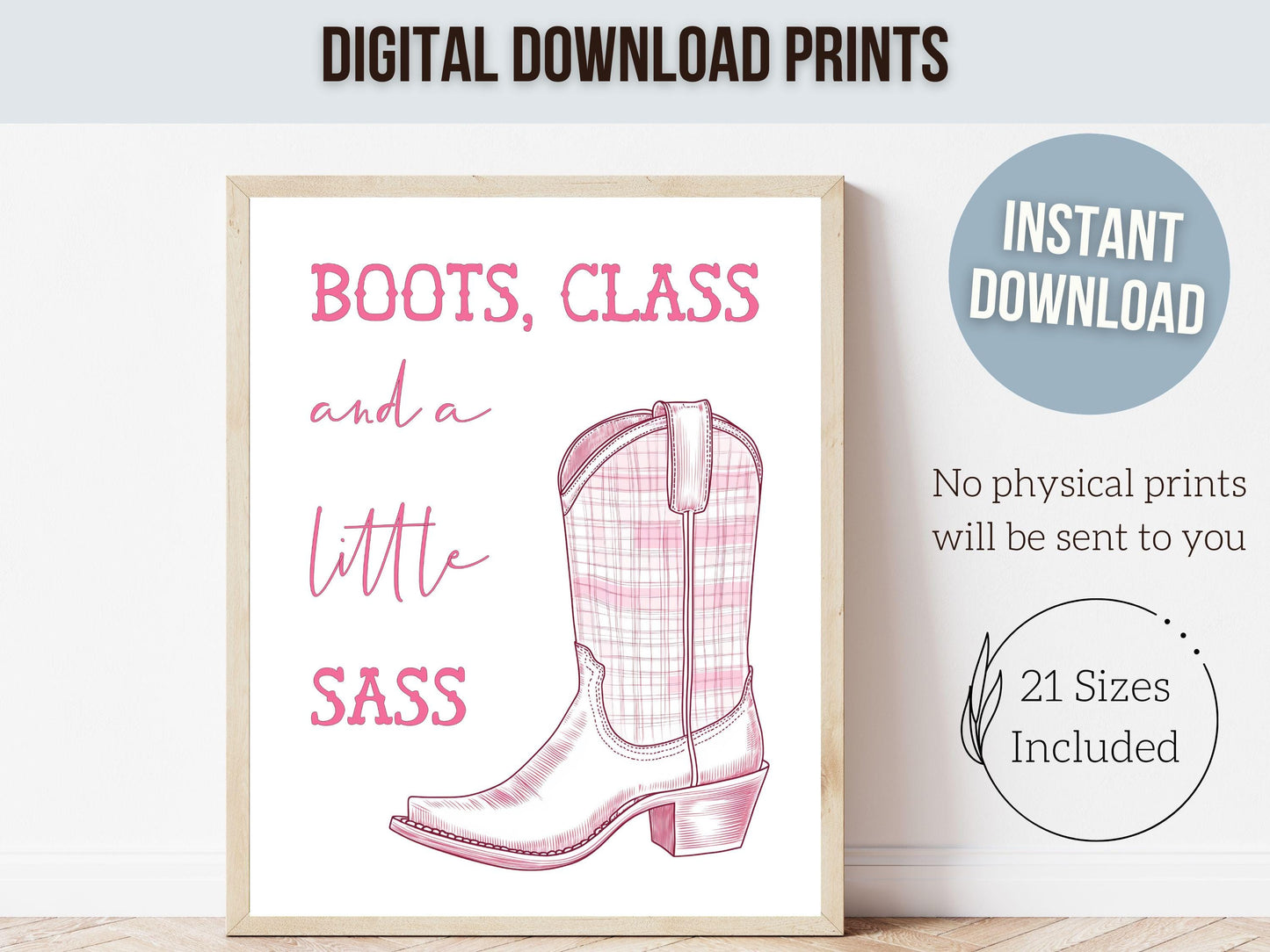 Pink Cowboy Boots Print, Pink Cowgirl Boots Nursery Print, Pink Country Western Nursery Wall Art, Teen Girl Country Wall Decor Digital Print