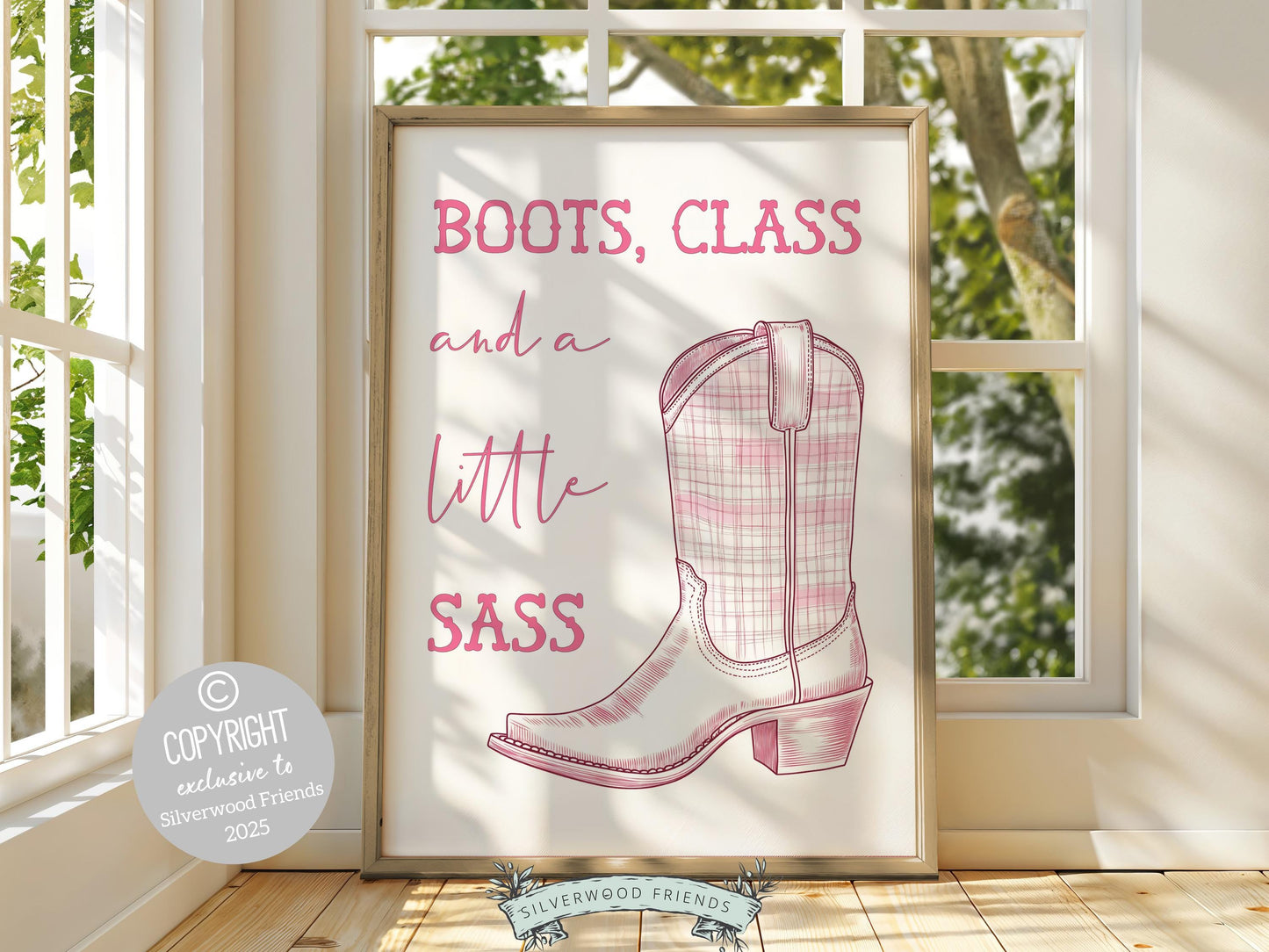 Pink Cowboy Boots Print, Pink Cowgirl Boots Nursery Print, Pink Country Western Nursery Wall Art, Teen Girl Country Wall Decor Digital Print
