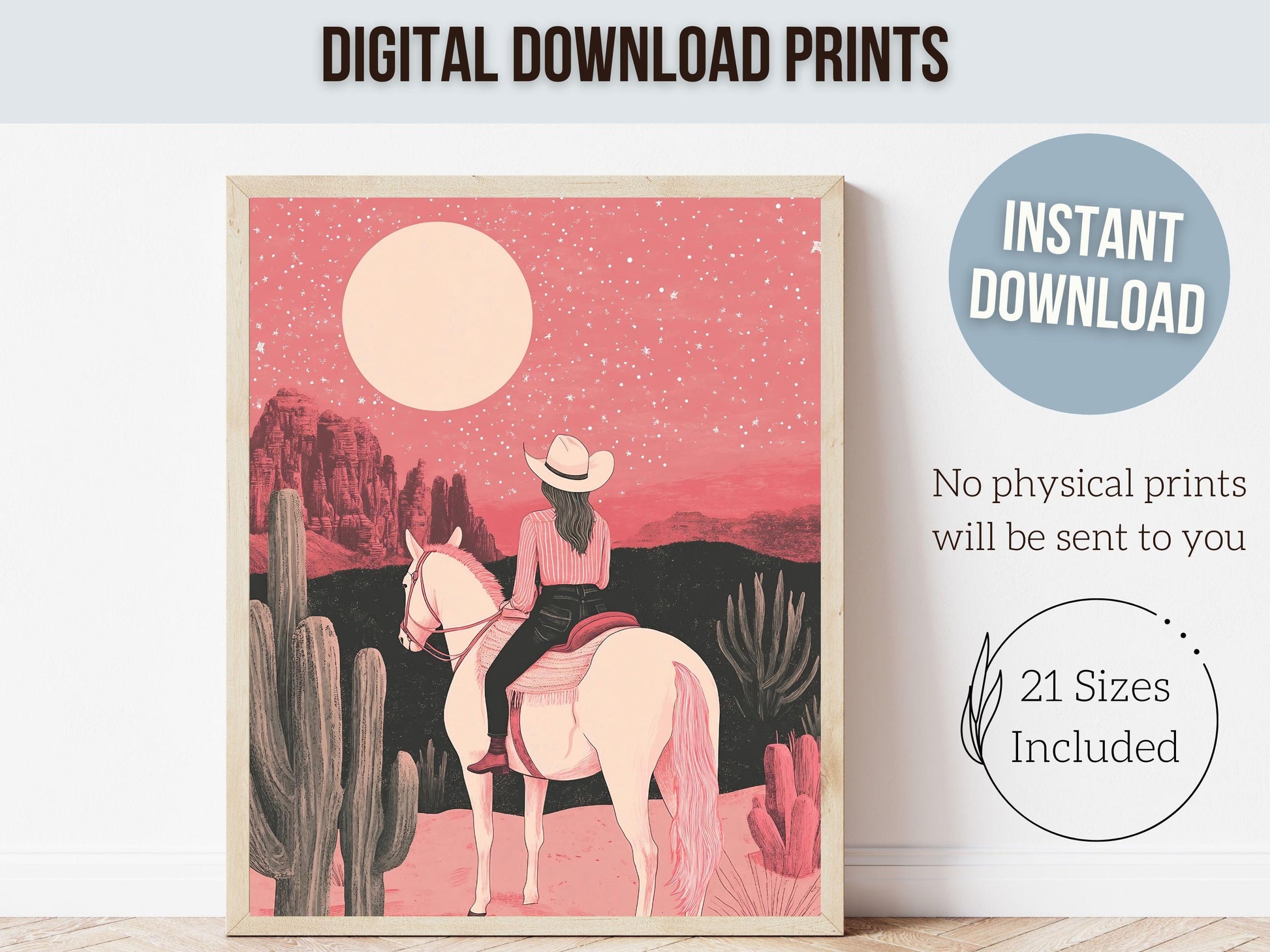 Pink Cowgirl Print Western Nursery Decor, Preppy Dorm Room Wall Decor, Moody South West Wall Art, Teen Girl Western Wall Decor Digital Print