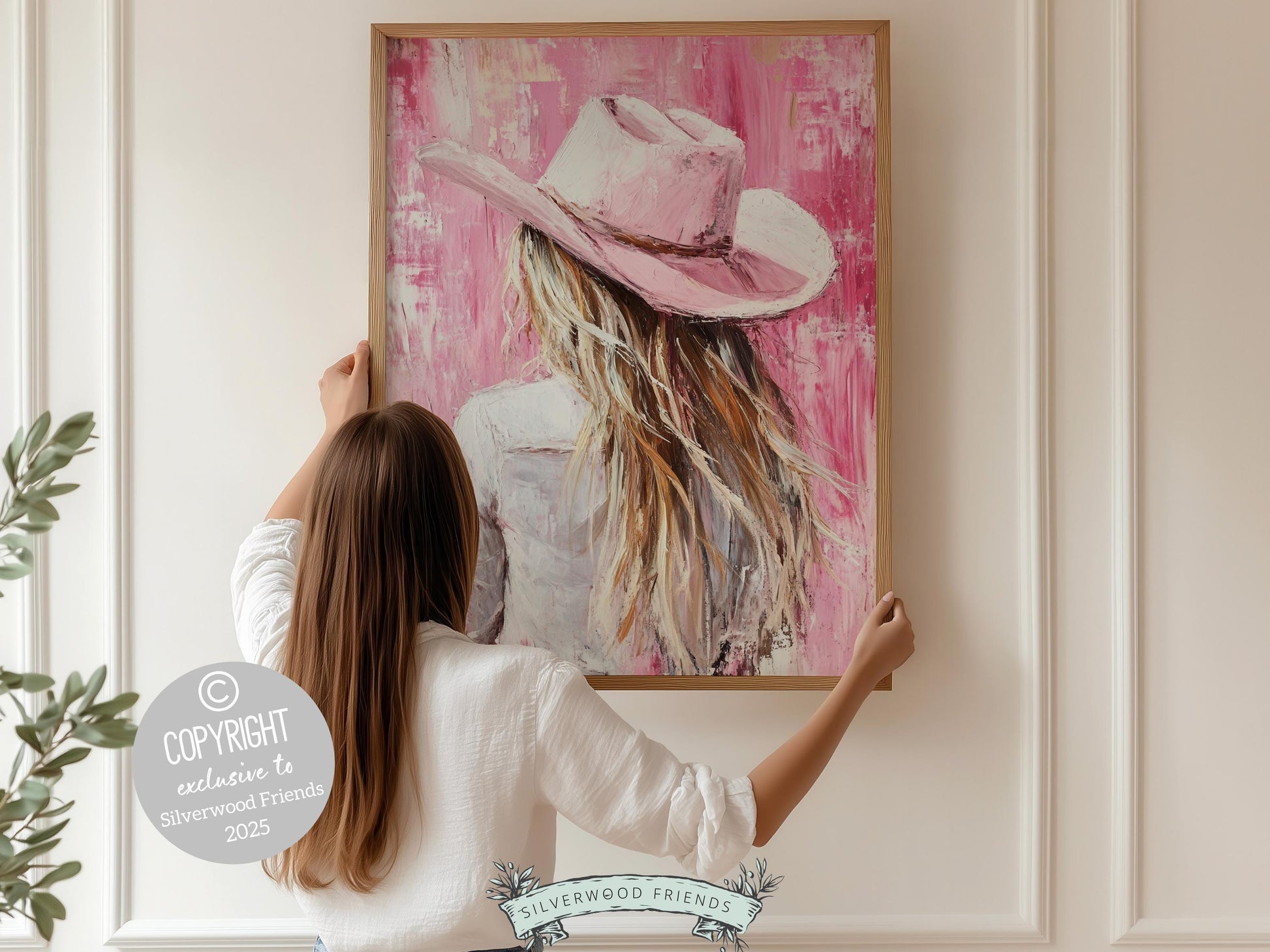 Pink Cowgirl Western Print, Preppy Dorm Room Desert Wall Decor, Western Cowgirl Nursery Wall Art, Teen Girl Trendy Wall Decor Digital Print