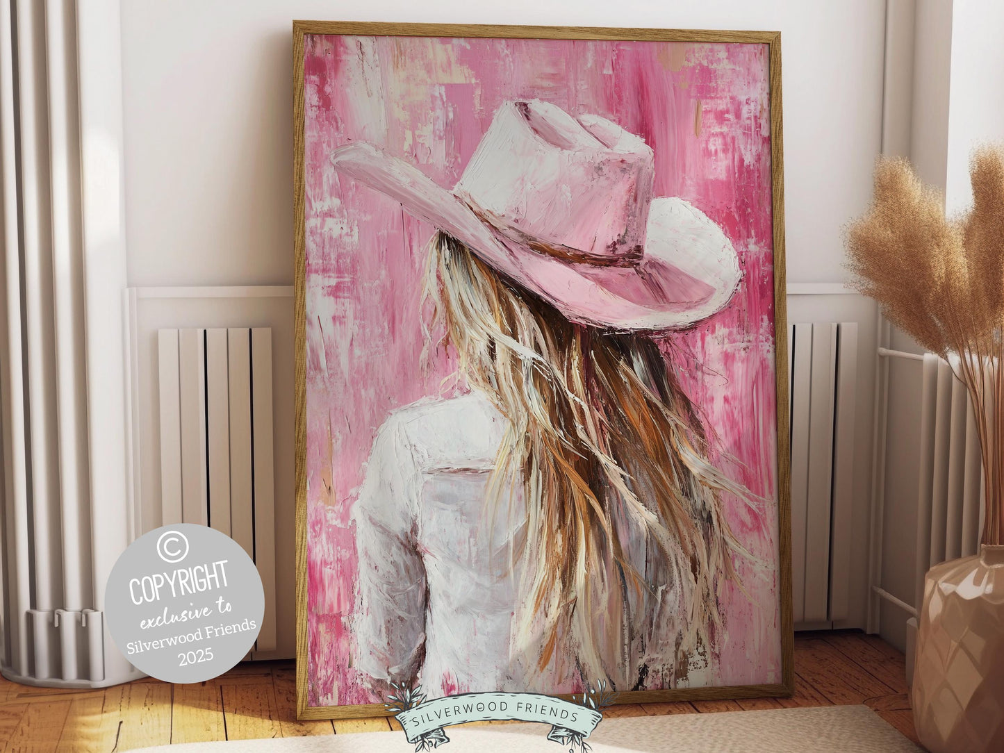 Pink Cowgirl Western Print, Preppy Dorm Room Desert Wall Decor, Western Cowgirl Nursery Wall Art, Teen Girl Trendy Wall Decor Digital Print