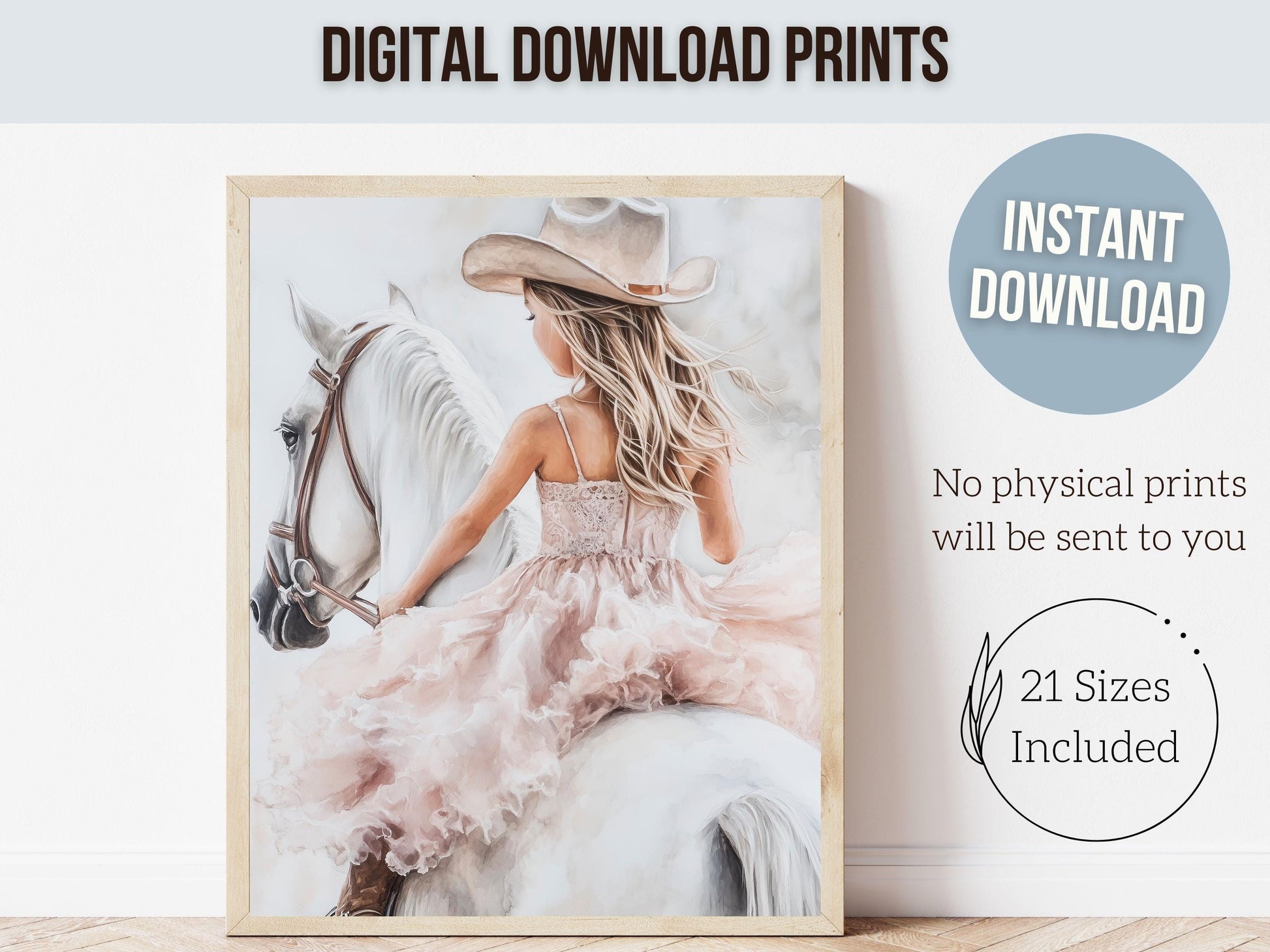 Cowgirl Nursery Print, Cowgirl Nursery Decor, Baby Girl Western Nursery Decor,Little Girl Horse Riding Nursery Wall Art Poster Digital Print