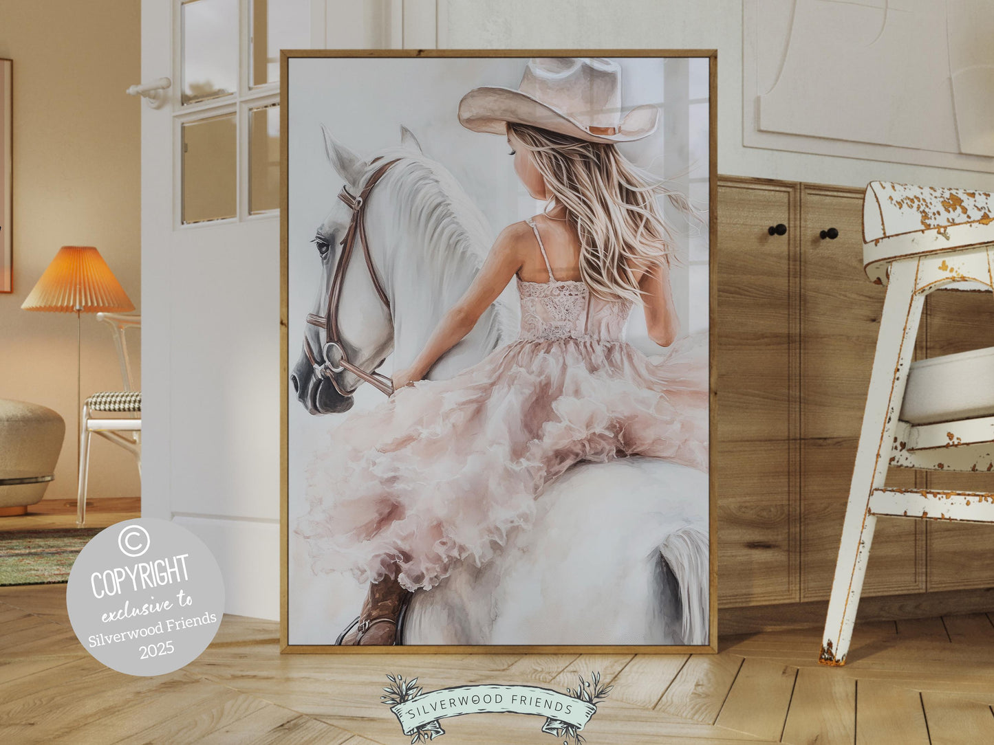 Cowgirl Nursery Print, Cowgirl Nursery Decor, Baby Girl Western Nursery Decor,Little Girl Horse Riding Nursery Wall Art Poster Digital Print