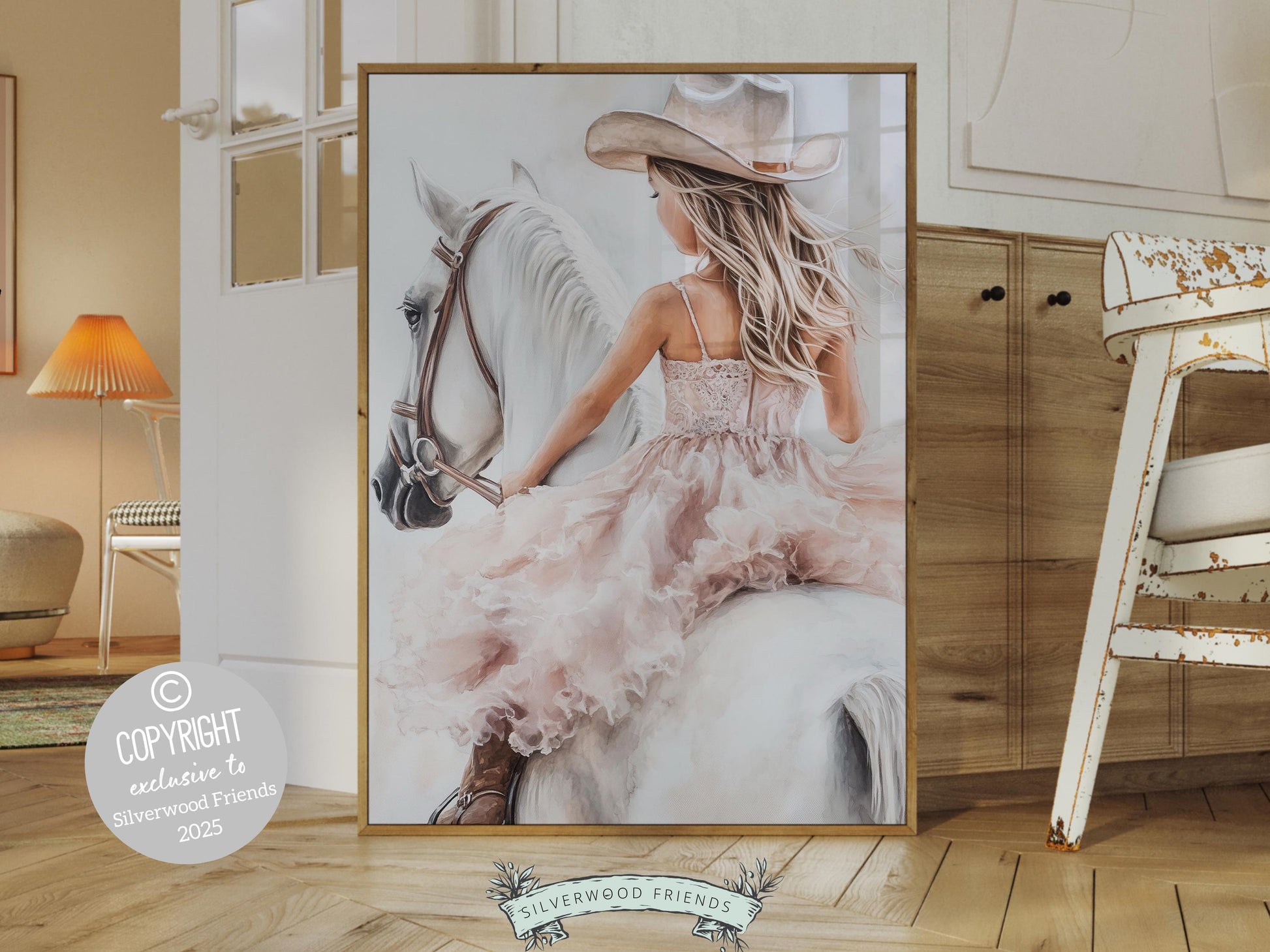 Cowgirl Nursery Print, Cowgirl Nursery Decor, Baby Girl Western Nursery Decor,Little Girl Horse Riding Nursery Wall Art Poster Digital Print