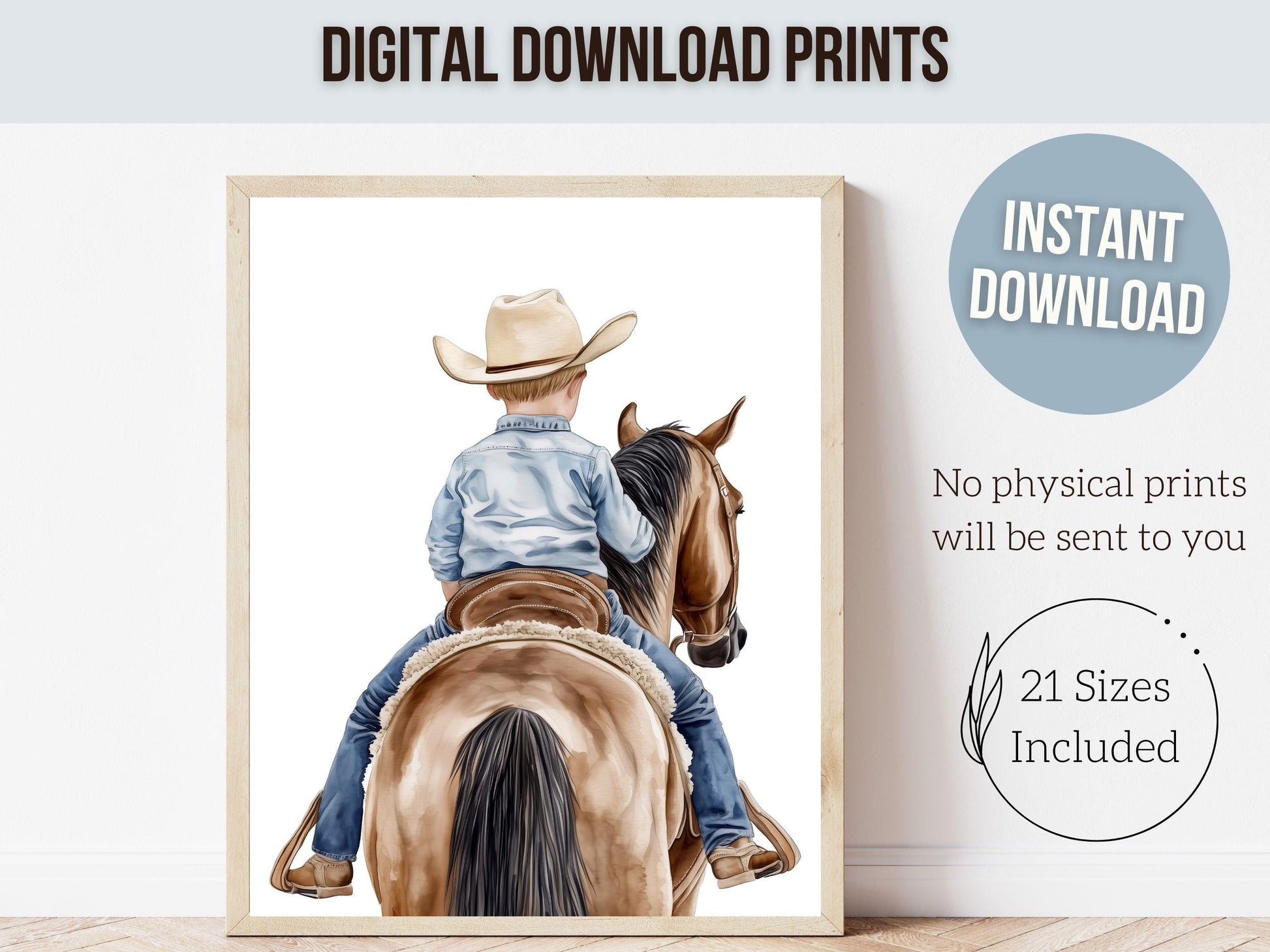 Cowboy Nursery Print, Cowboy Nursery Decor, Baby Boys Western Nursery Decor, Little Boy Cowboy Horse Riding Nursery Wall Art Digital Print