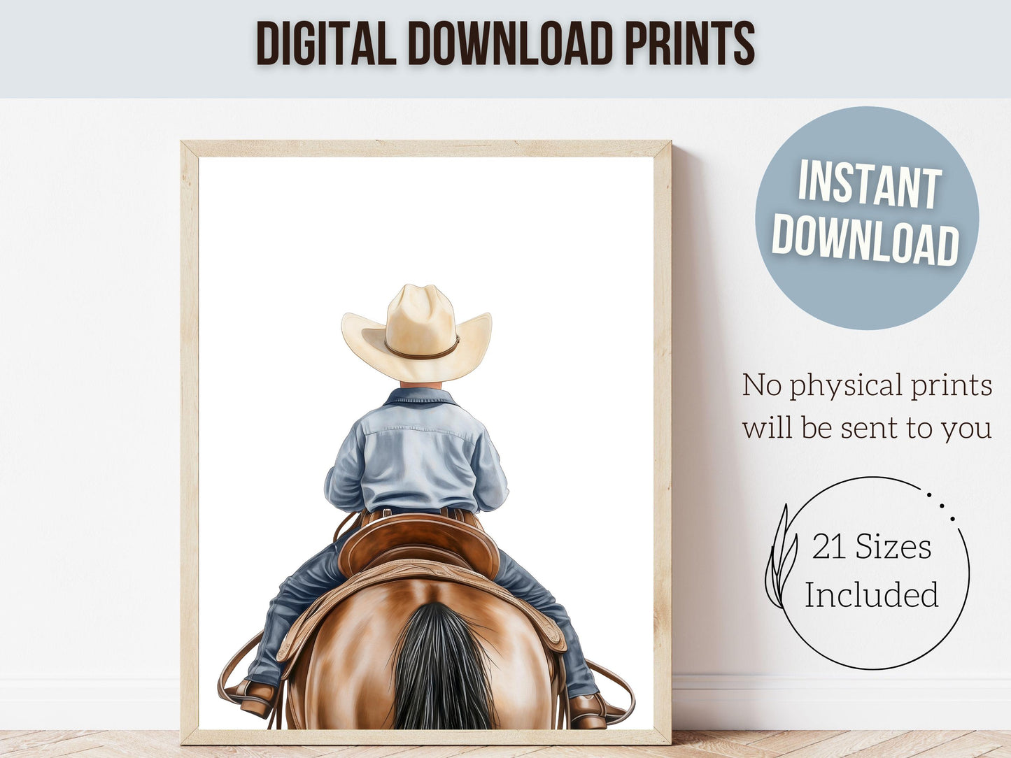 Cowboy Nursery Print, Cowboy Nursery Decor, Baby Boys Western Nursery Decor, Little Boy Cowboy Horse Riding Nursery Wall Art Digital Print