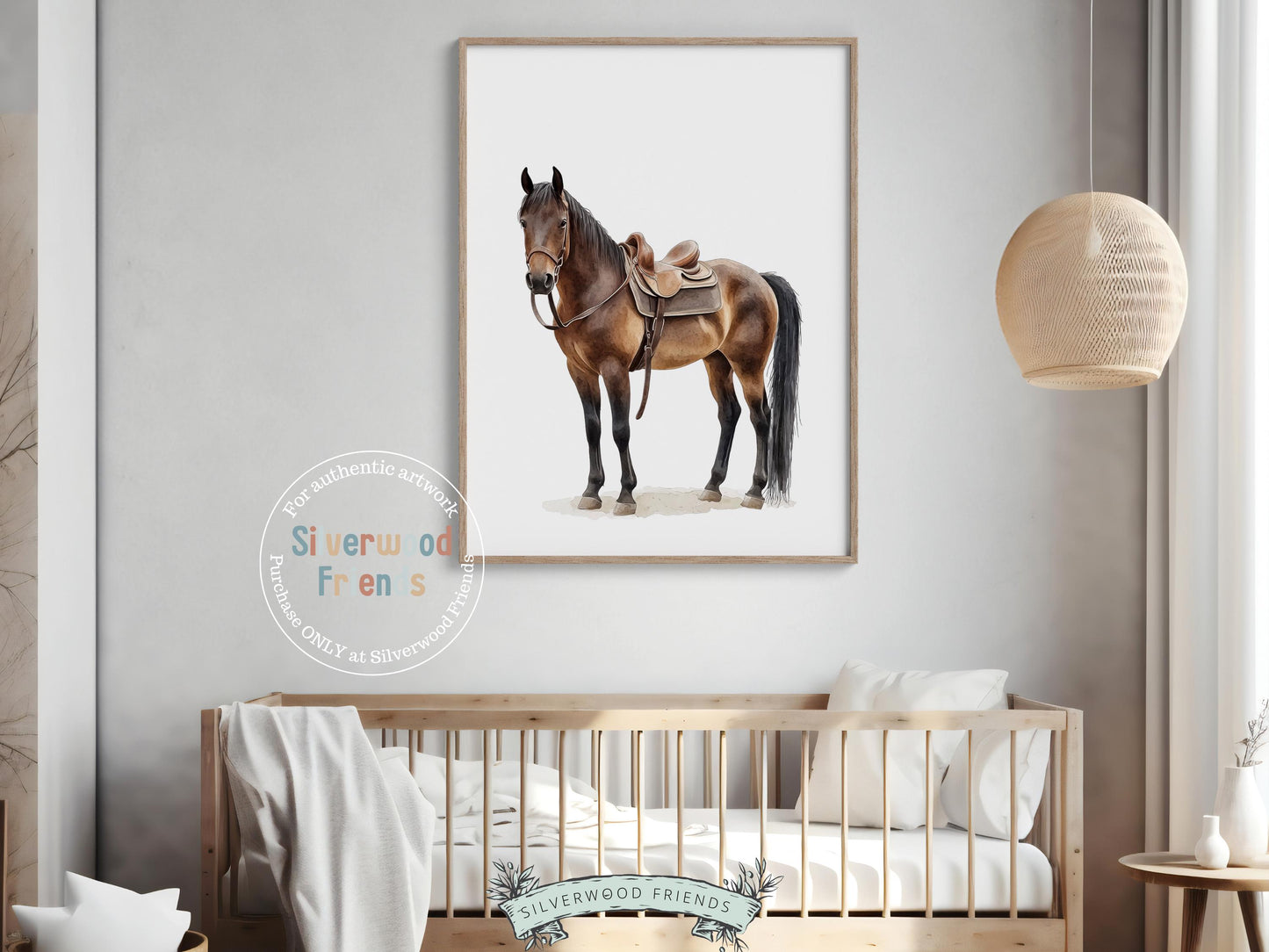 Brown Horse Print, Cowgirl Cowboy Nursery Decor, Western Horse Nursery Decor, Mustang Print, Rustic Farmhouse Nursery Wall Art Digital Print