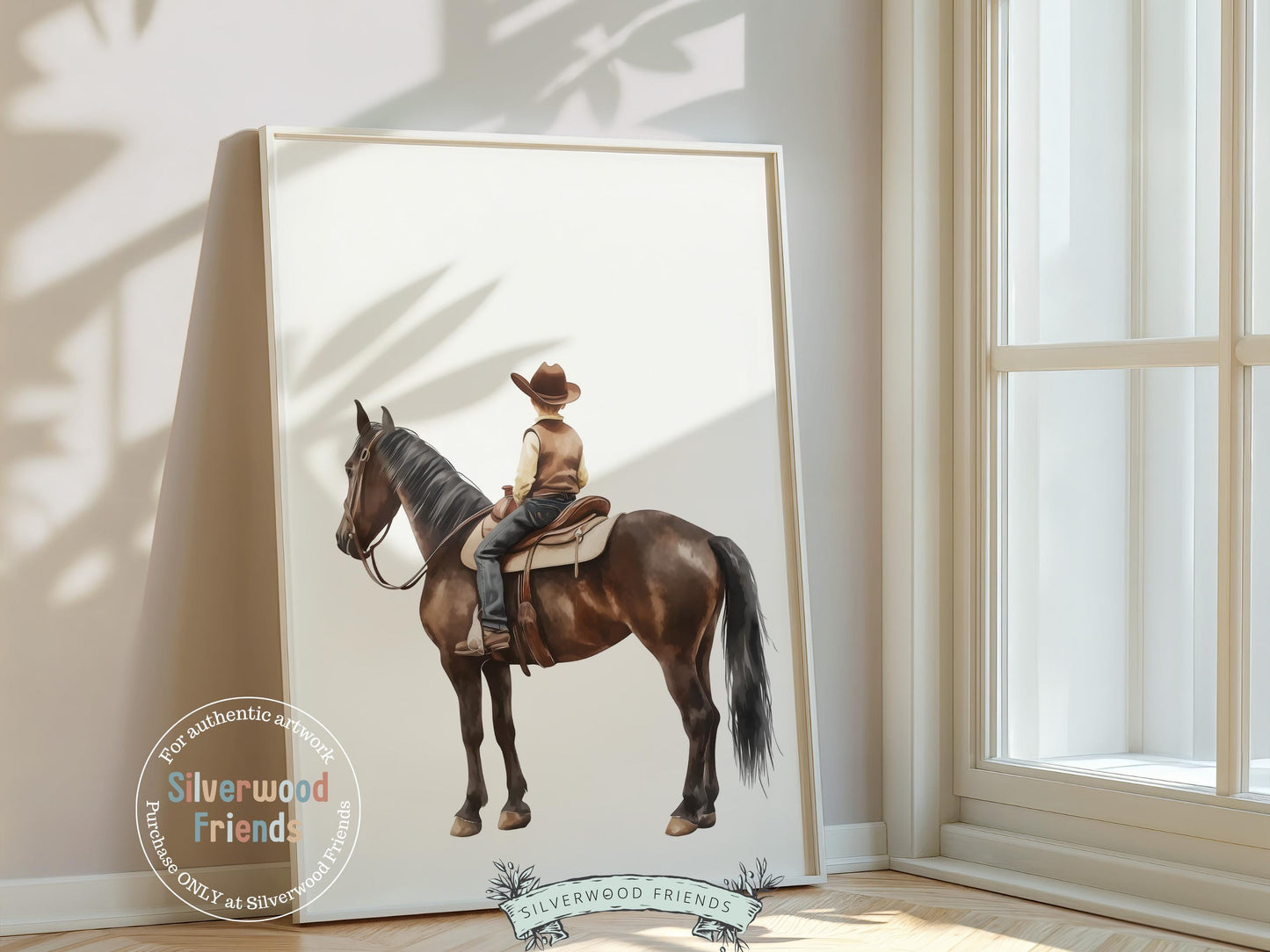 Cowboy Nursery Print, Cowboy Nursery Decor, Baby Boys Western Nursery Decor, Little Boy Cowboy Horse Riding Nursery Wall Art Digital Print