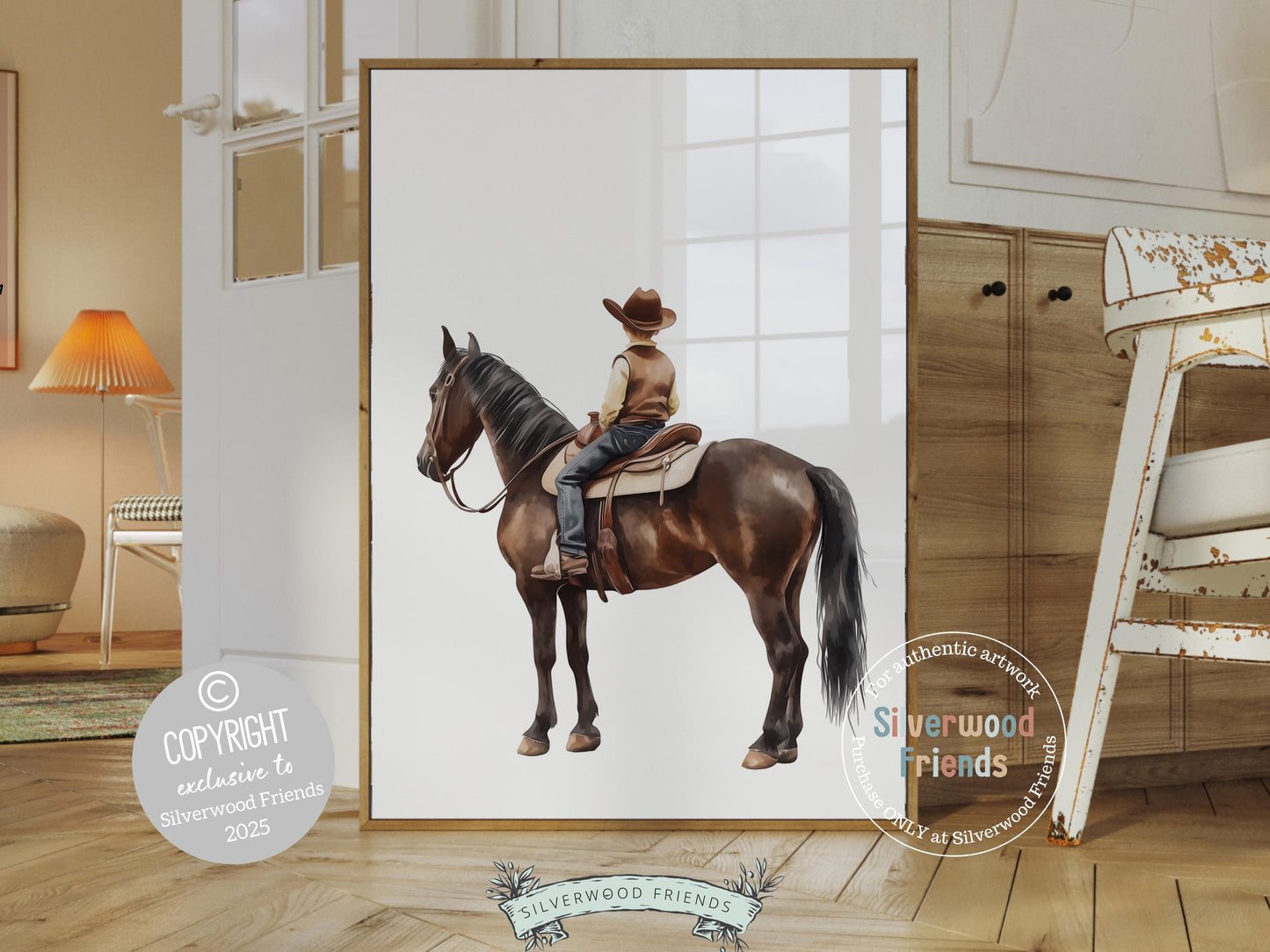 Cowboy Nursery Print, Cowboy Nursery Decor, Baby Boys Western Nursery Decor, Little Boy Cowboy Horse Riding Nursery Wall Art Digital Print