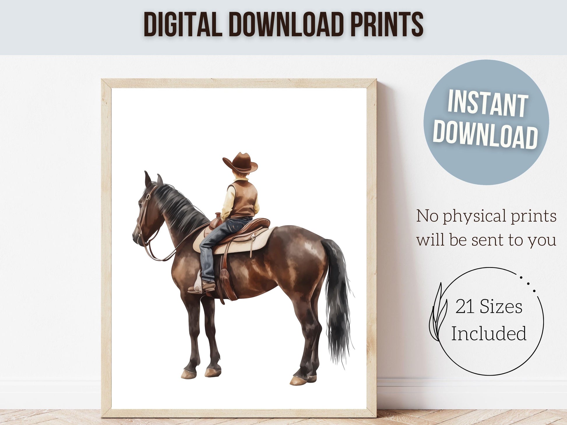 Cowboy Nursery Print, Cowboy Nursery Decor, Baby Boys Western Nursery Decor, Little Boy Cowboy Horse Riding Nursery Wall Art Digital Print