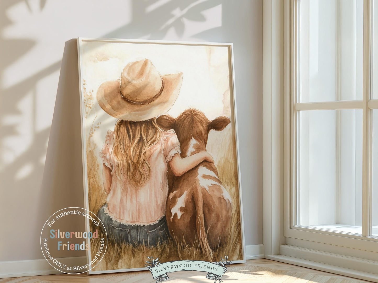 Highland Cow Nursery Print, Baby Highland Cow Nursery Decor, Baby Girl Western Cowgirl Nursery Room Decor, Rustic Farm Animal Digital Print