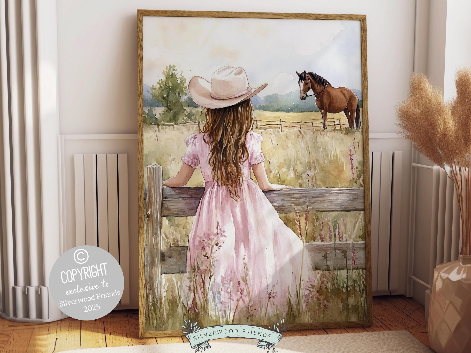 Cowgirl Nursery Print, Baby Girl Western Cowgirl Nursery Decor, Little Girl Horse Riding Nursery Wall Art, Girl's Horse Room Digital Print
