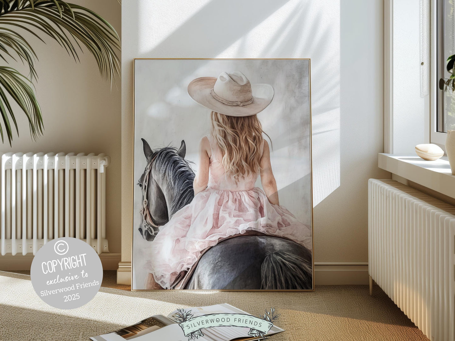 Cowgirl Nursery Print, Baby Girl Western Cowgirl Nursery Decor, Little Girl Horse Riding Nursery Wall Art, Girl's Horse Room Digital Print
