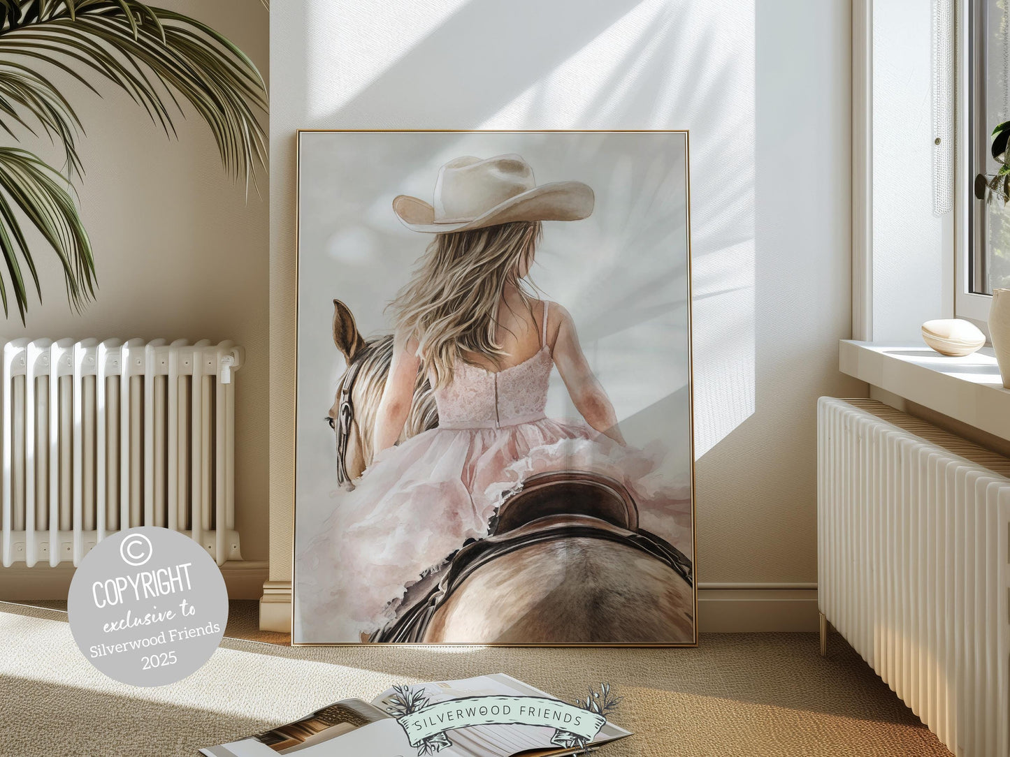 Cowgirl Nursery Print, Baby Girl Western Cowgirl Nursery Decor, Little Girl Horse Riding Nursery Wall Art, Girl's Horse Room Digital Print
