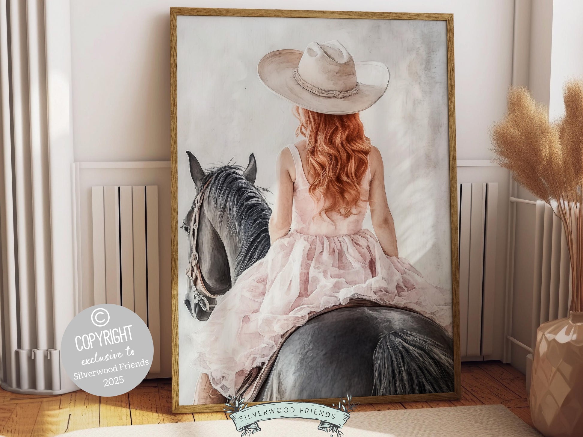 Cowgirl Nursery Print, Baby Girl Western Cowgirl Nursery Decor, Little Girl Horse Riding Nursery Wall Art, Girl's Horse Room Digital Print
