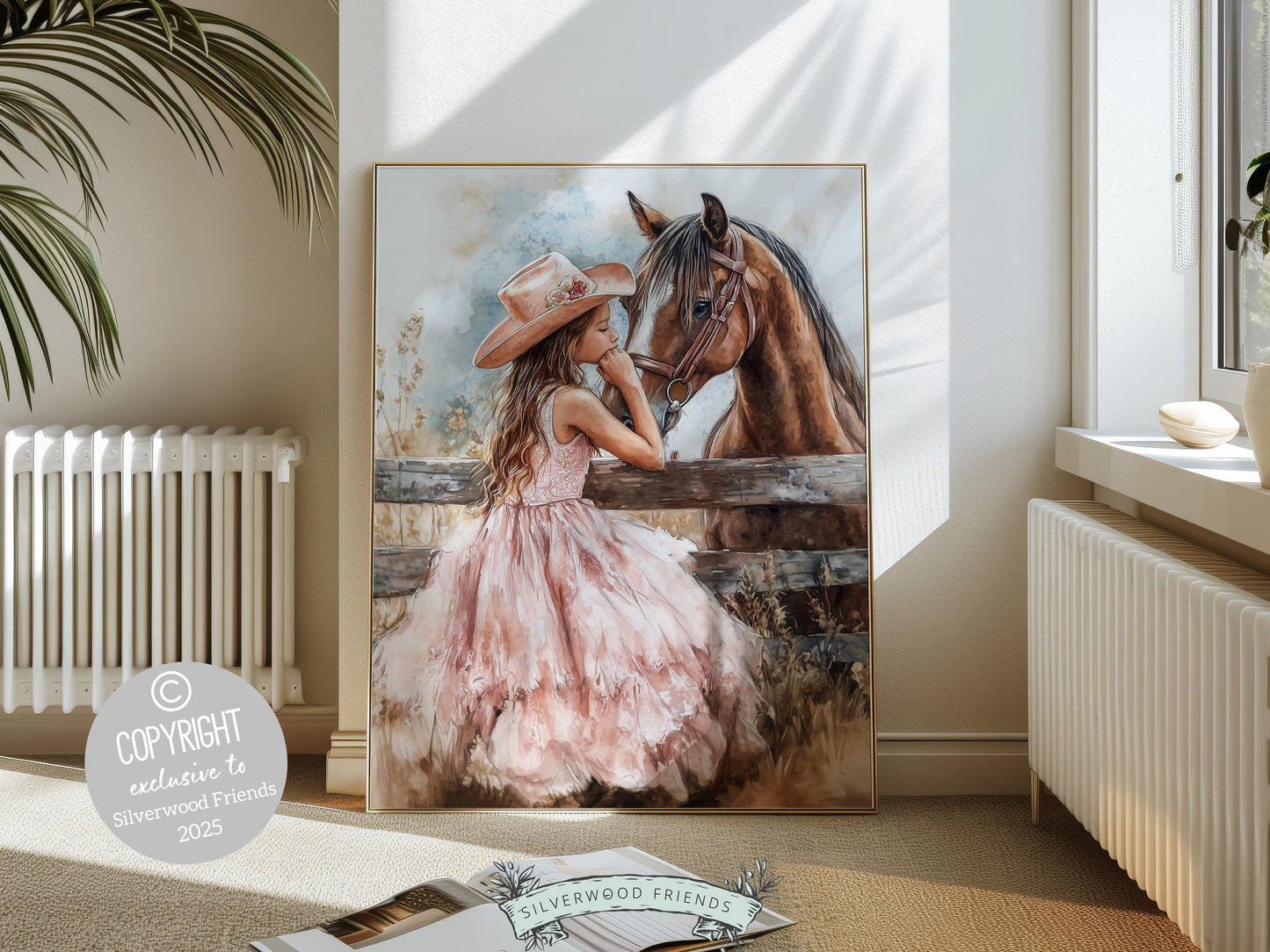 Cowgirl Nursery Print, Baby Girl Cowgirl Western Nursery Decor, Little Girl Horse Riding Room Print, Rustic Farmhouse Horse Digital Print