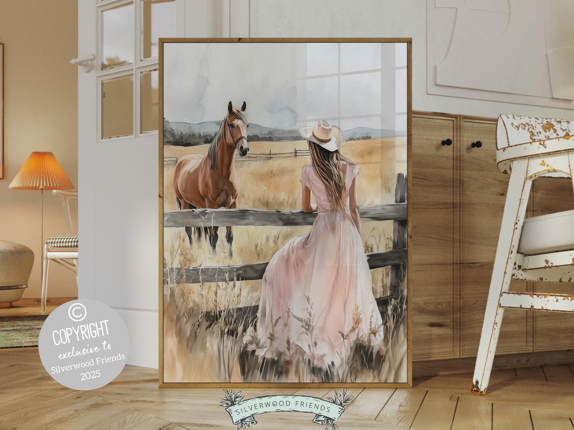 Cowgirl Horse Print, Cowgirl Western Nursery Decor, Country Girl Horse Riding Room Print, Rustic Country Farmhouse Horse Decor Digital Print