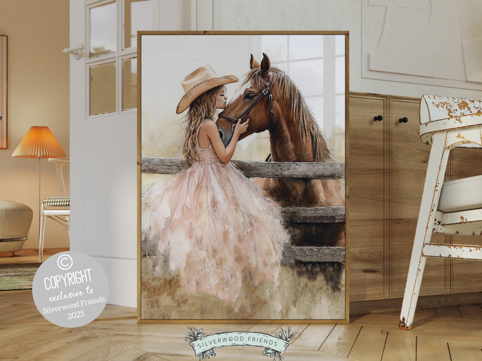 Cowgirl Nursery Print, Cowgirl Nursery Decor, Baby Girl Western Nursery Decor, Little Country Girl Rustic Horse Riding Room Digital Print