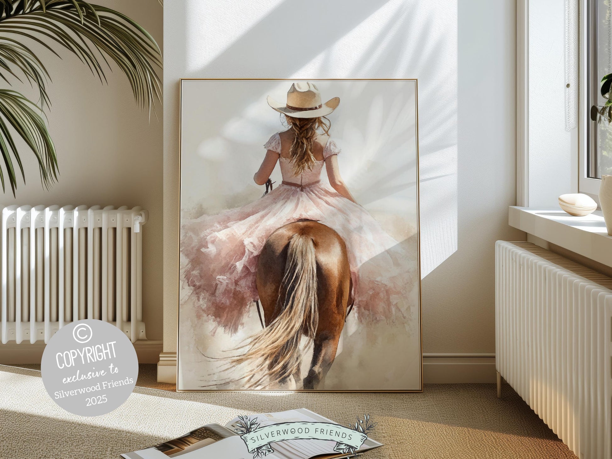 Cowgirl Horse Print, Cowgirl Western Nursery Decor, Country Girl Horse Riding Room Print, Rustic Country Farmhouse Horse Decor Digital Print