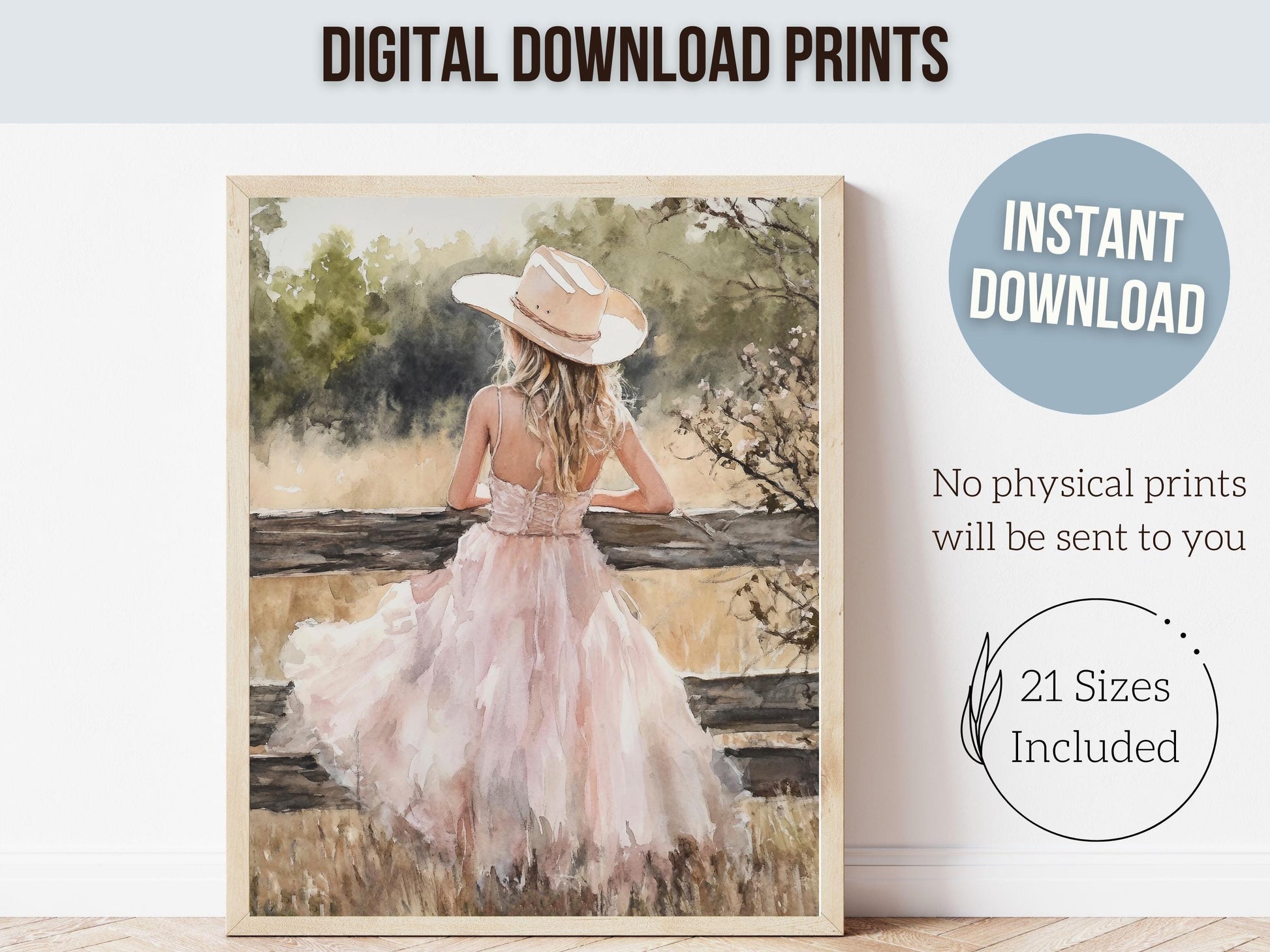 Girly Cowgirl Print, Cowgirl Western Nursery Decor, Country Girl Horse Riding Room Print, Rustic Country Farmhouse Wall Decor Digital Print