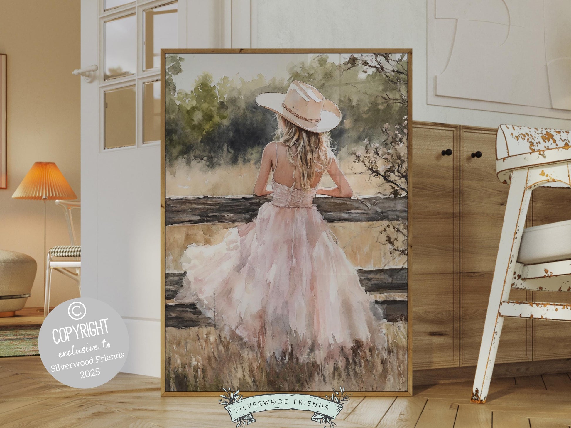 Girly Cowgirl Print, Cowgirl Western Nursery Decor, Country Girl Horse Riding Room Print, Rustic Country Farmhouse Wall Decor Digital Print