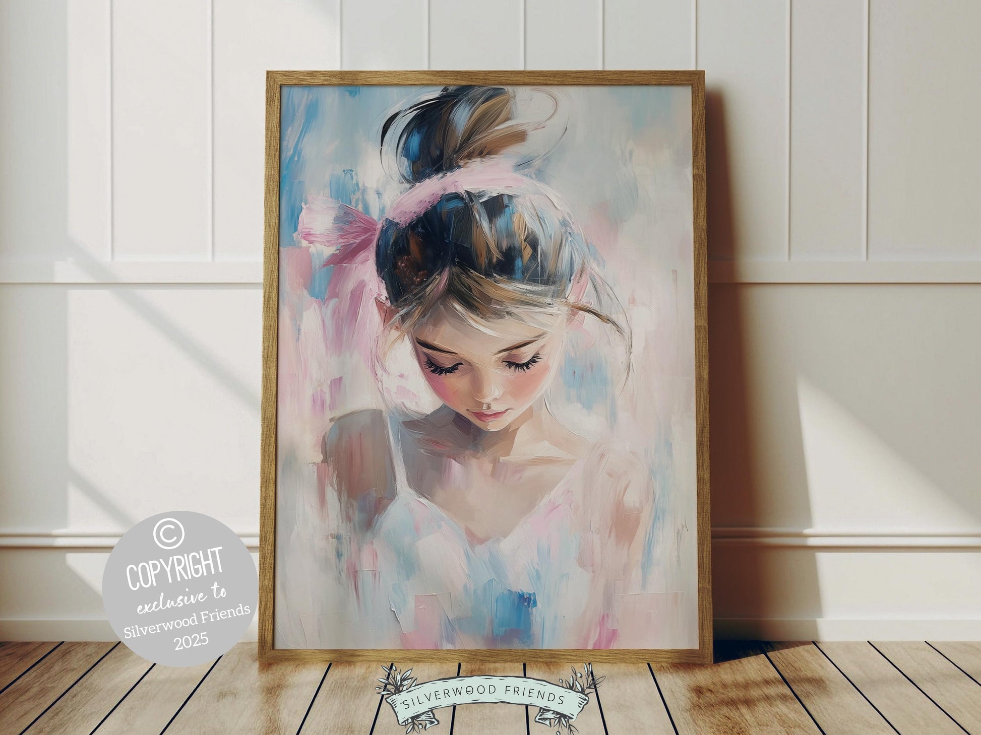 Ballet Dancer Print, Pastel Ballerina Wall Decor, Baby Girl Nursery Wall Art,Trendy Pink Blue Ballet Teen Dorm Room Wall Decor Digital Print