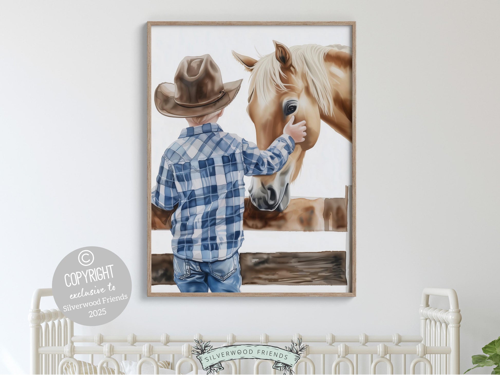 Cowboy Nursery Print, Cowboy Nursery Decor, Baby Boys Western Nursery Decor, Little Boy Cowboy Horse Riding Nursery Wall Art Digital Print