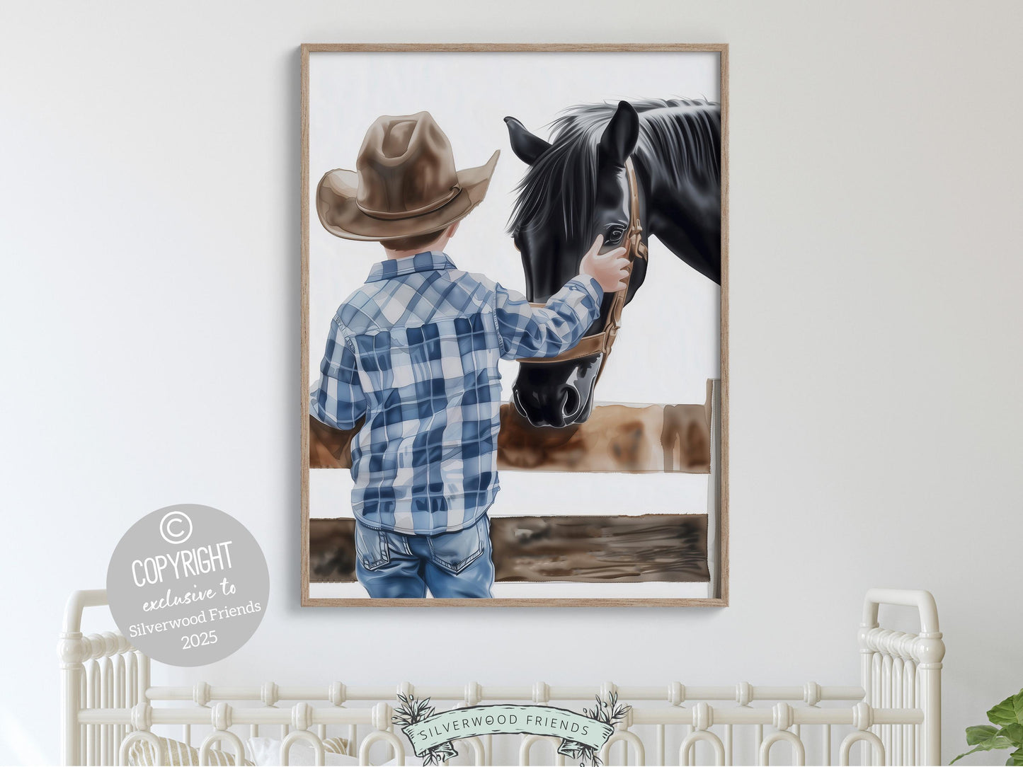 Cowboy Nursery Print, Cowboy Nursery Decor, Baby Boys Western Nursery Decor, Little Boy Cowboy Horse Riding Nursery Wall Art Digital Print