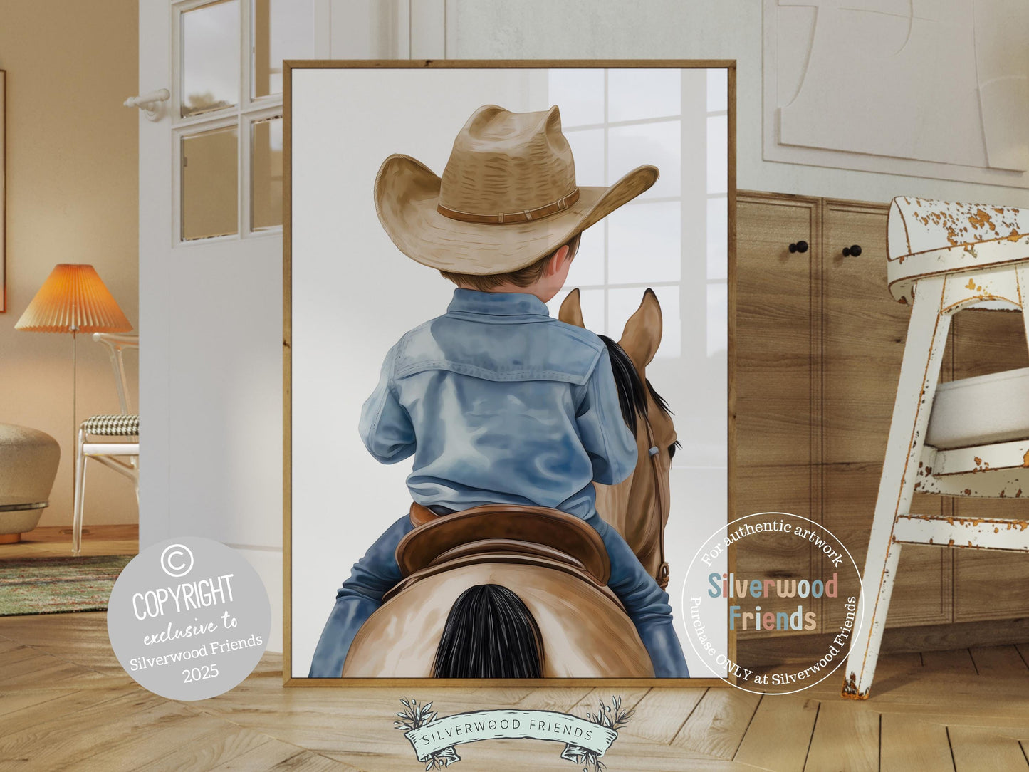 Cowboy Nursery Print, Cowboy Nursery Decor, Baby Boys Western Nursery Decor, Little Boy Cowboy Horse Riding Nursery Wall Art Digital Print