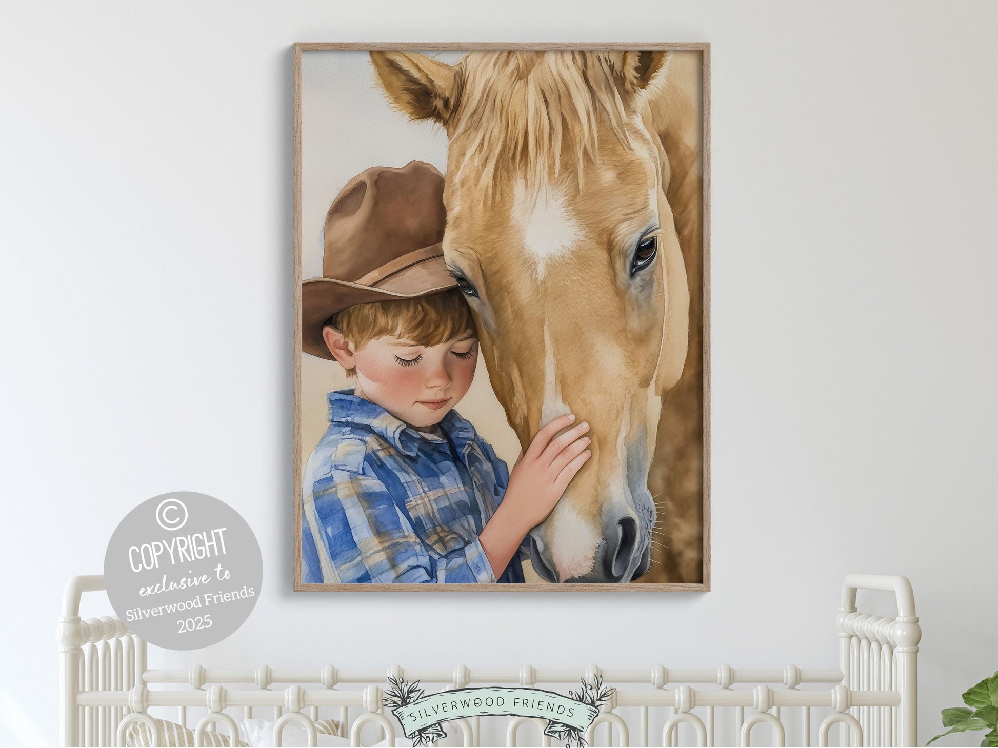Cowboy Nursery Print, Cowboy Nursery Decor, Baby Boys Western Nursery Decor, Little Boy Cowboy Horse Riding Nursery Wall Art Digital Print