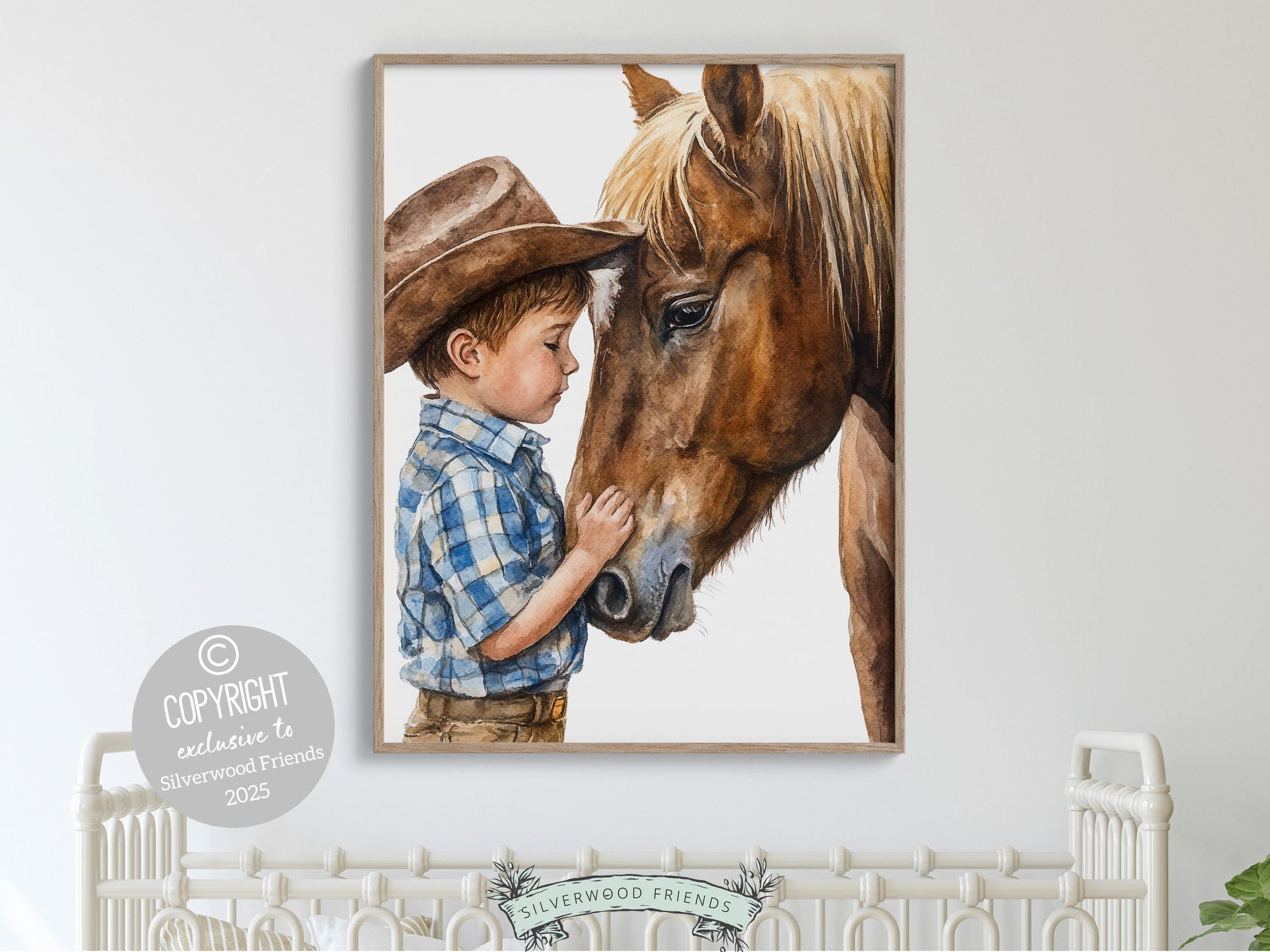 Cowboy Nursery Print, Cowboy Nursery Decor, Baby Boys Western Nursery Decor, Little Boy Cowboy Horse Riding Nursery Wall Art Digital Print