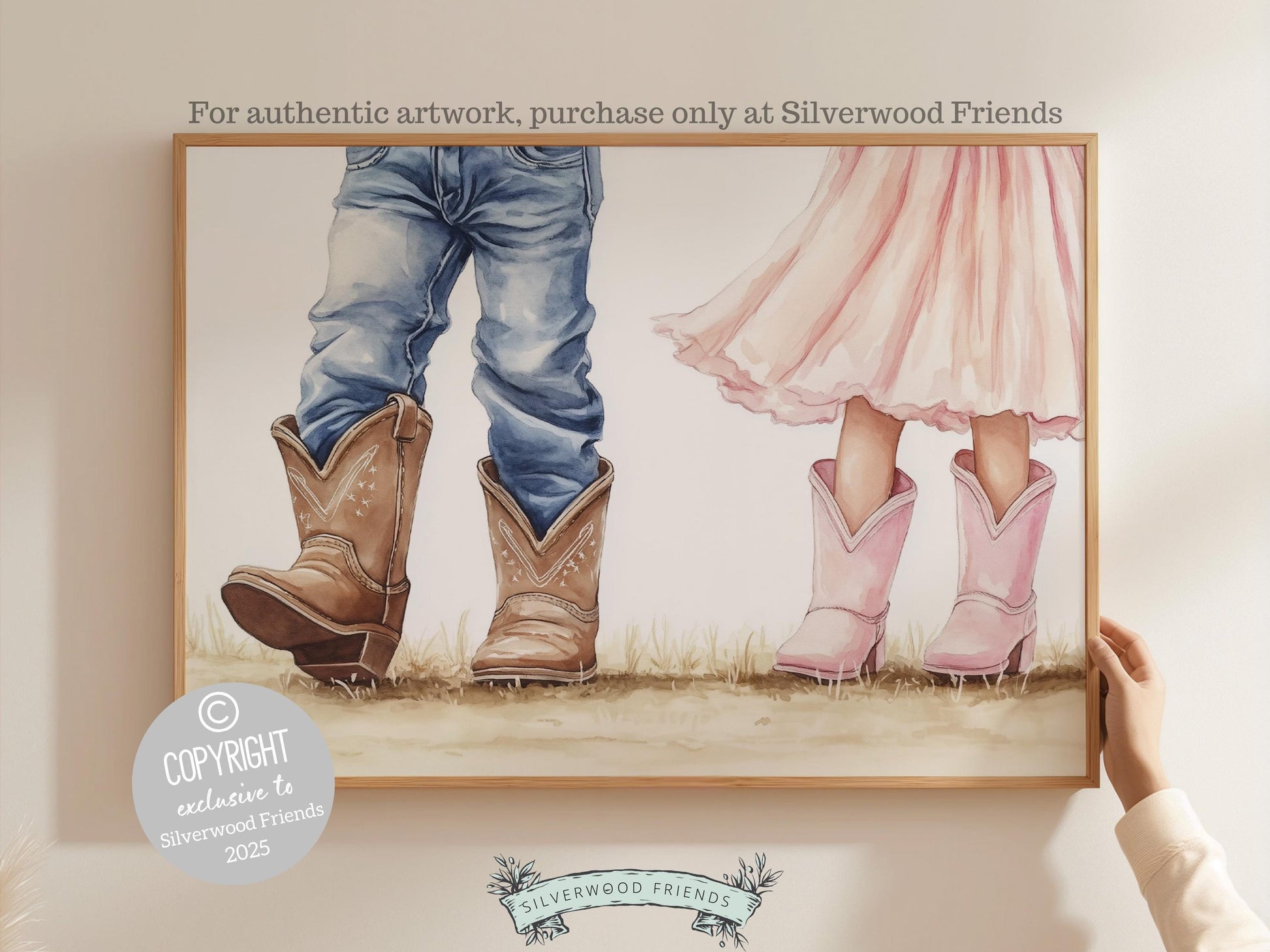 Cowboy Nursery Print, Cowgirl Nursery Decor, Sibling Western Nursery Decor, Brother Sister Country Farmhouse Nursery Wall Art Digital Print