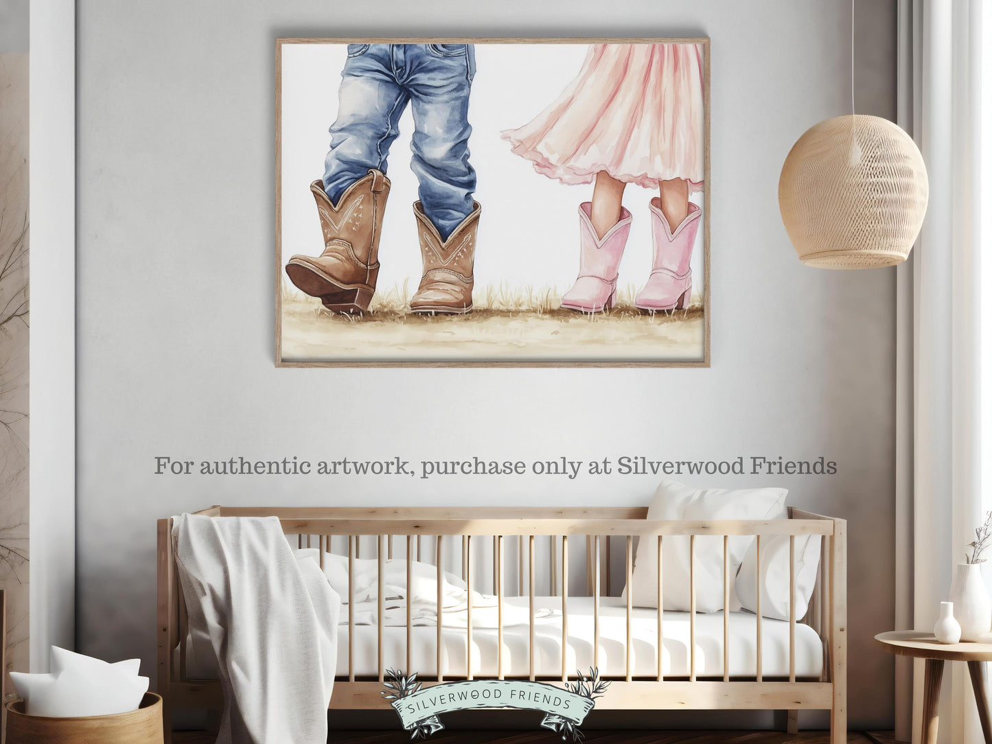 Cowboy Nursery Print, Cowgirl Nursery Decor, Sibling Western Nursery Decor, Brother Sister Country Farmhouse Nursery Wall Art Digital Print