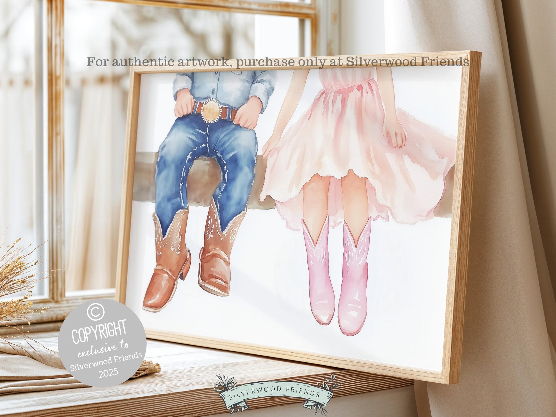 Cowboy Boots Print, Cowgirl Nursery Decor, Sibling Western Nursery Decor, Kids Country Farmhouse Horse Riding Nursery Wall Art Digital Print