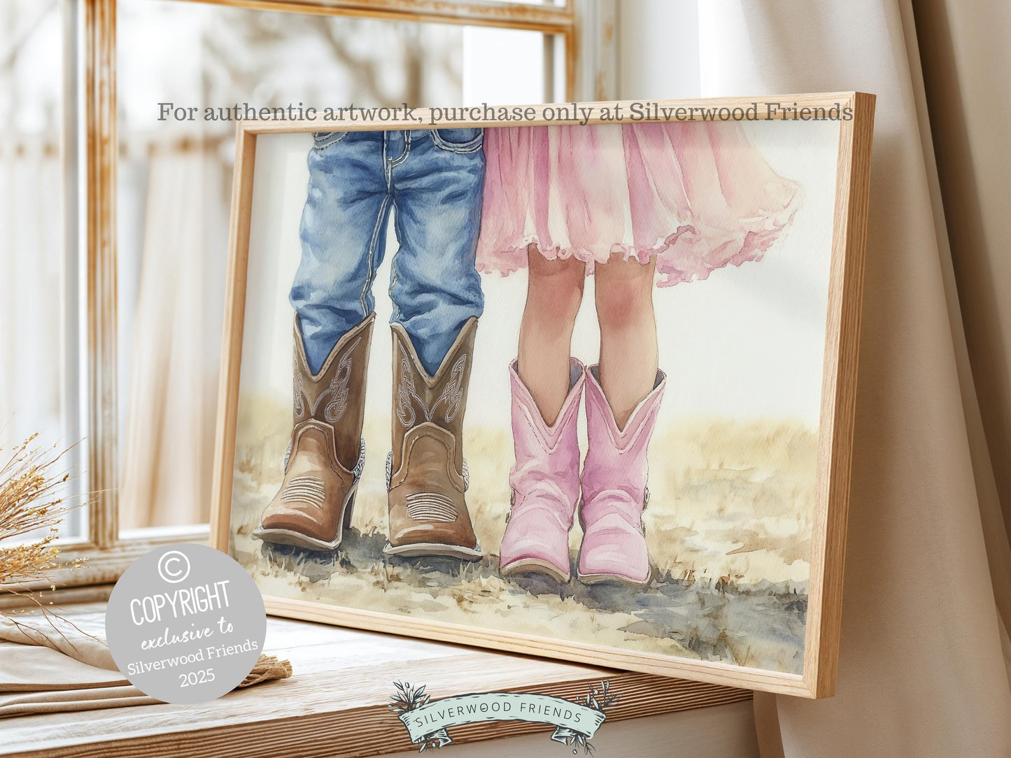 Cowboy Boots Print, Cowgirl Cowboy Nursery Decor, Sibling Western Nursery Decor, Twin Baby Country Farmhouse Nursery Wall Art Digital Print