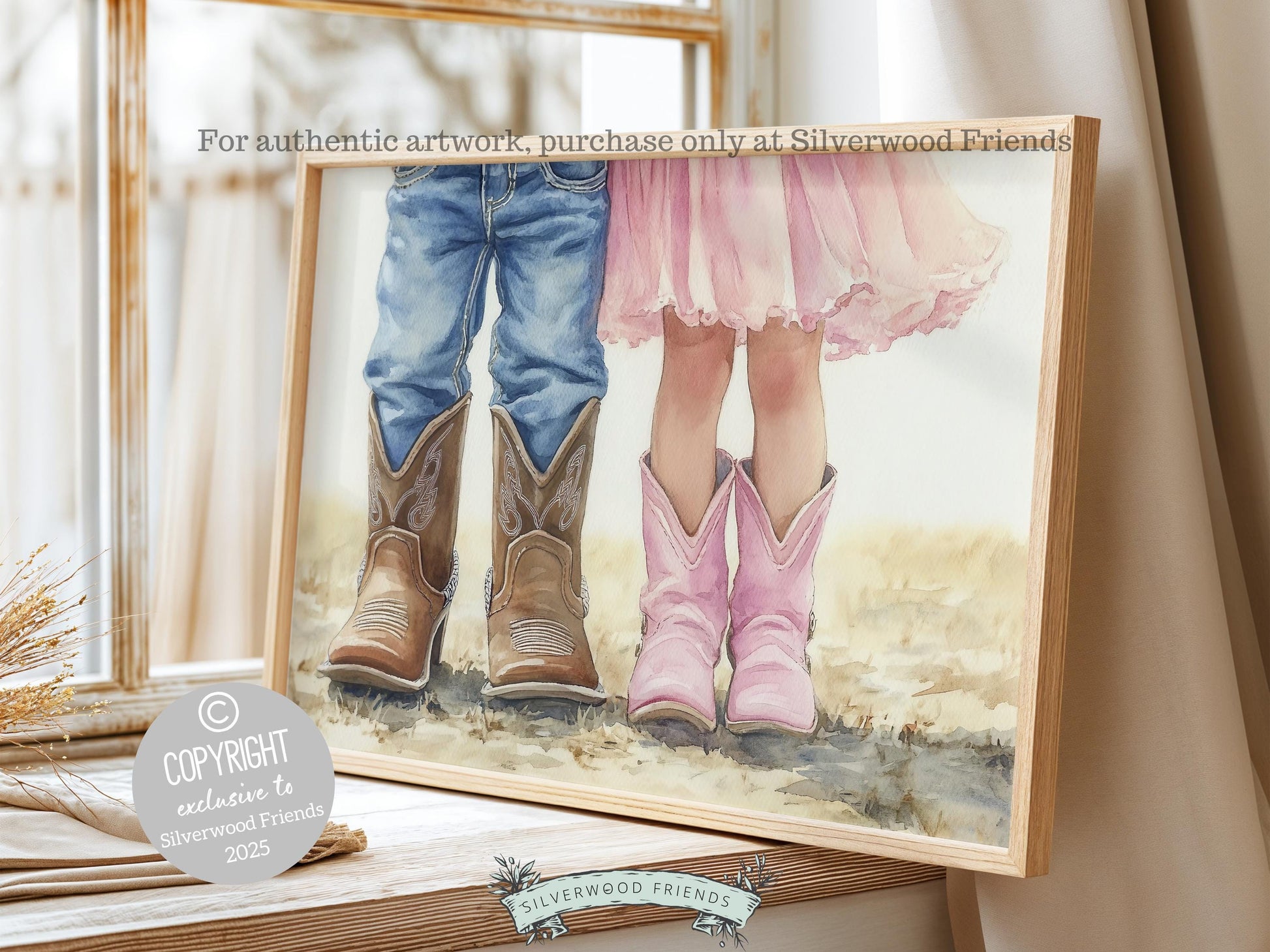 Cowboy Boots Print, Cowgirl Cowboy Nursery Decor, Sibling Western Nursery Decor, Twin Baby Country Farmhouse Nursery Wall Art Digital Print