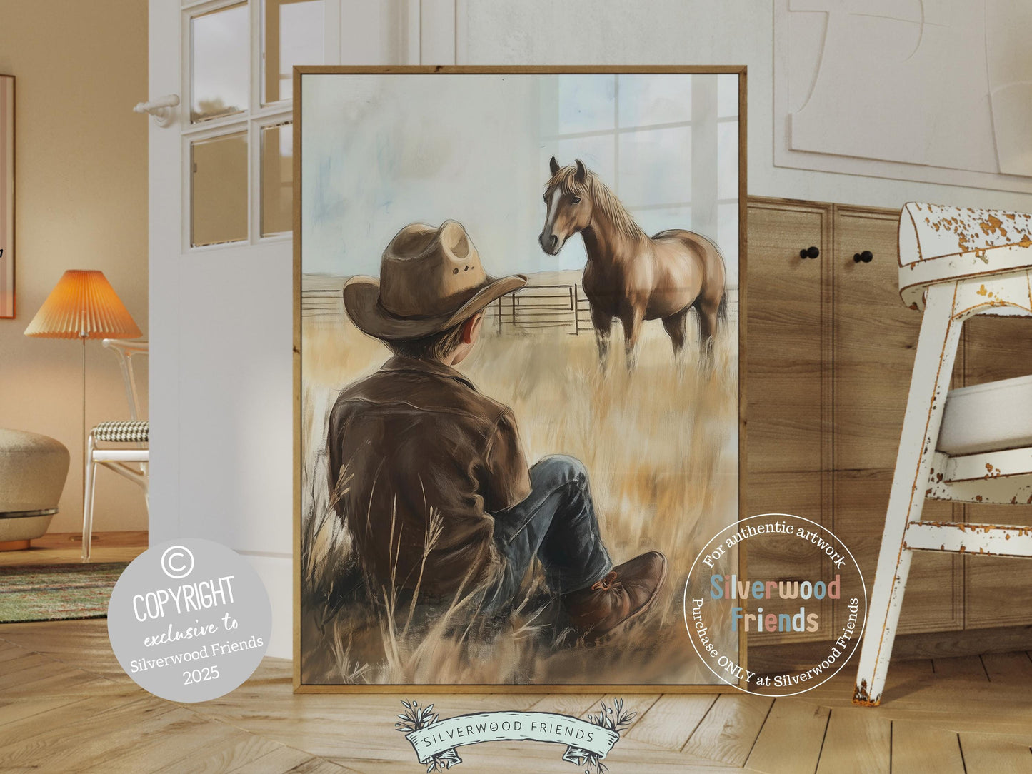 Cowboy Nursery Print, Cowboy Nursery Decor, Baby Boys Western Nursery Decor, Little Boy Cowboy Brown Horse Nursery Wall Art Digital Print