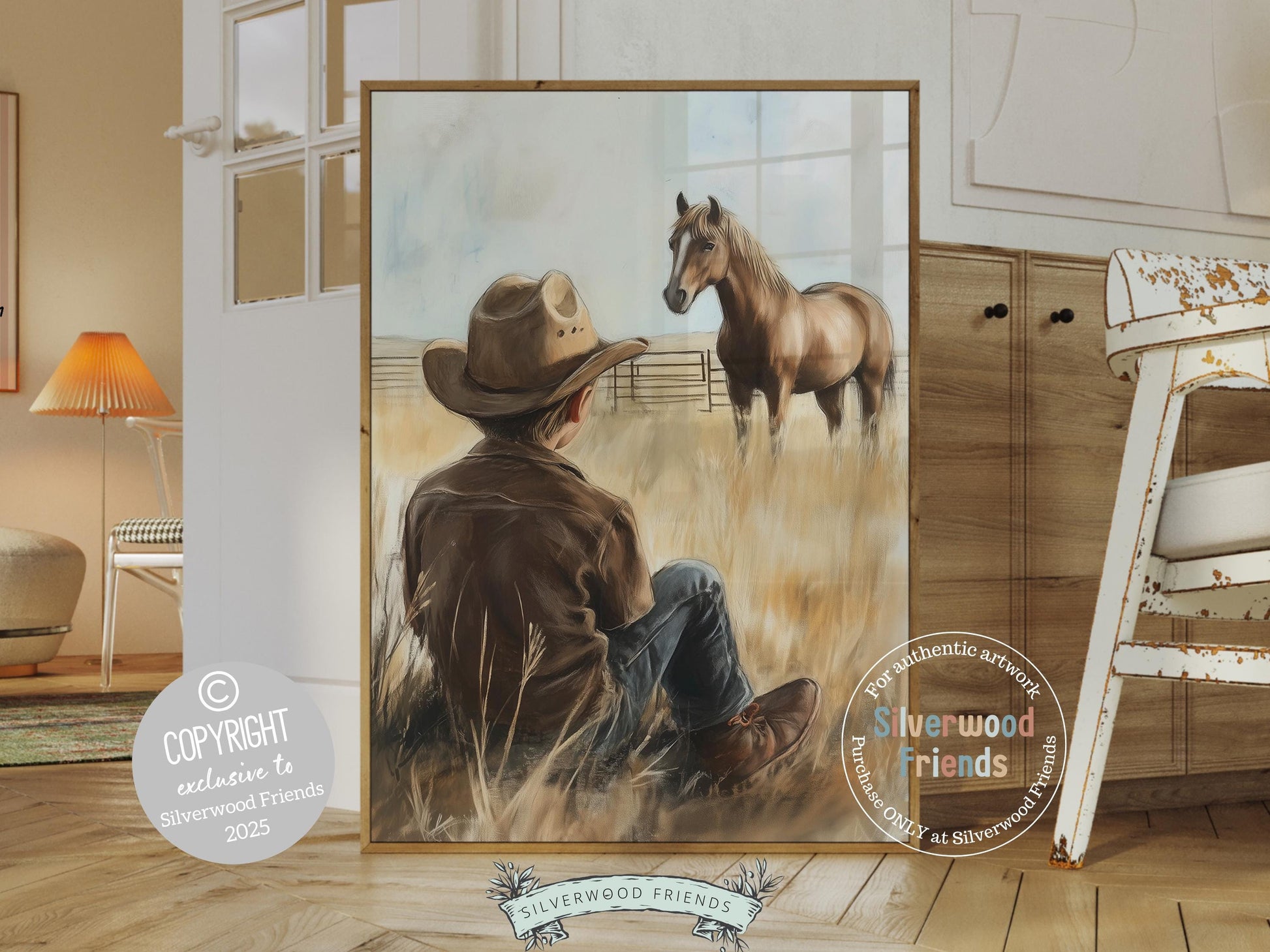 Cowboy Nursery Print, Cowboy Nursery Decor, Baby Boys Western Nursery Decor, Little Boy Cowboy Brown Horse Nursery Wall Art Digital Print