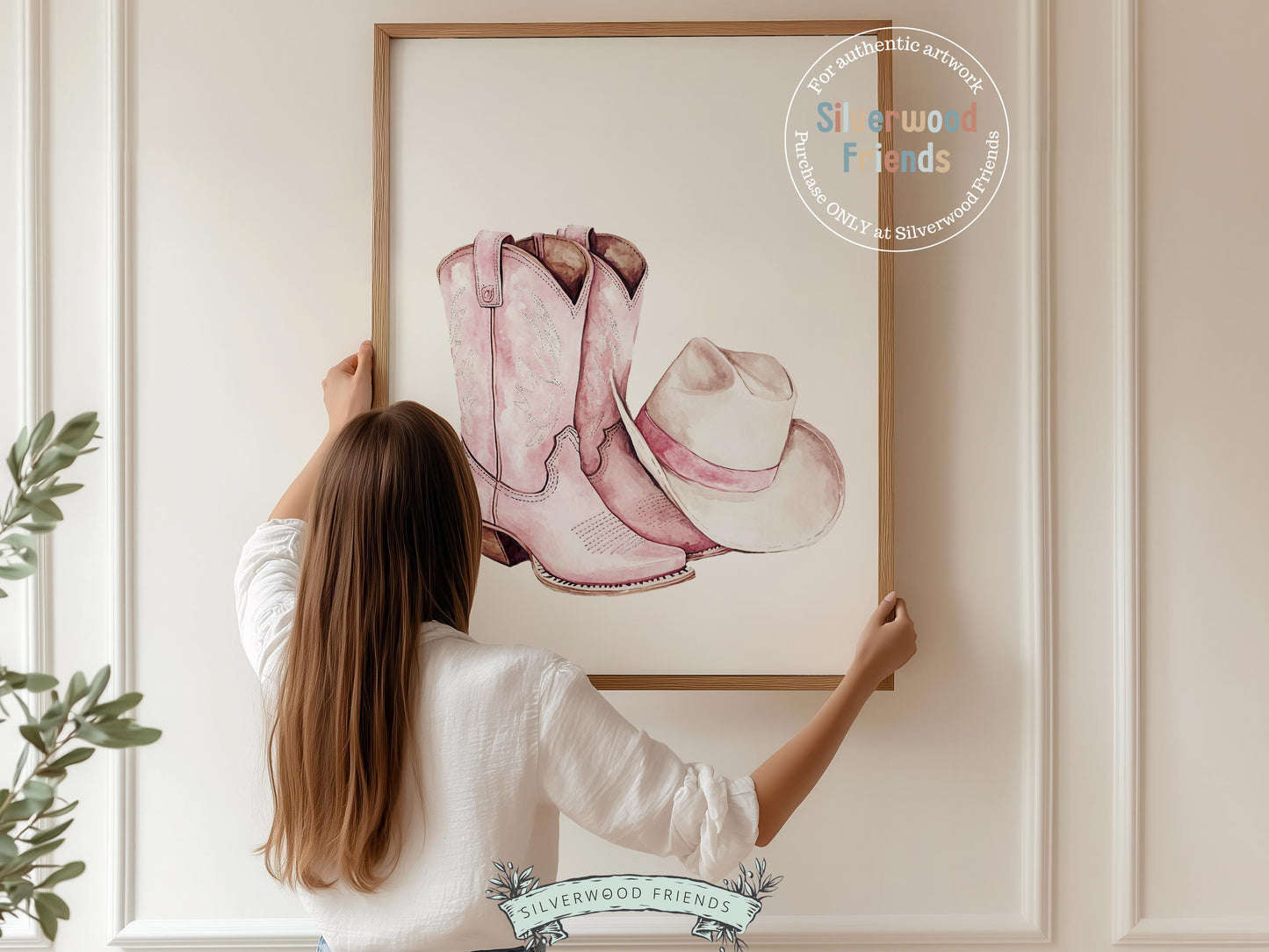 Pink Cowgirl Boots Hat Print, Girly Coastal Cowgirl Print, Trendy Pink Western Dorm Room Wall Decor,Preppy Pink Teen Girl Room Digital Print
