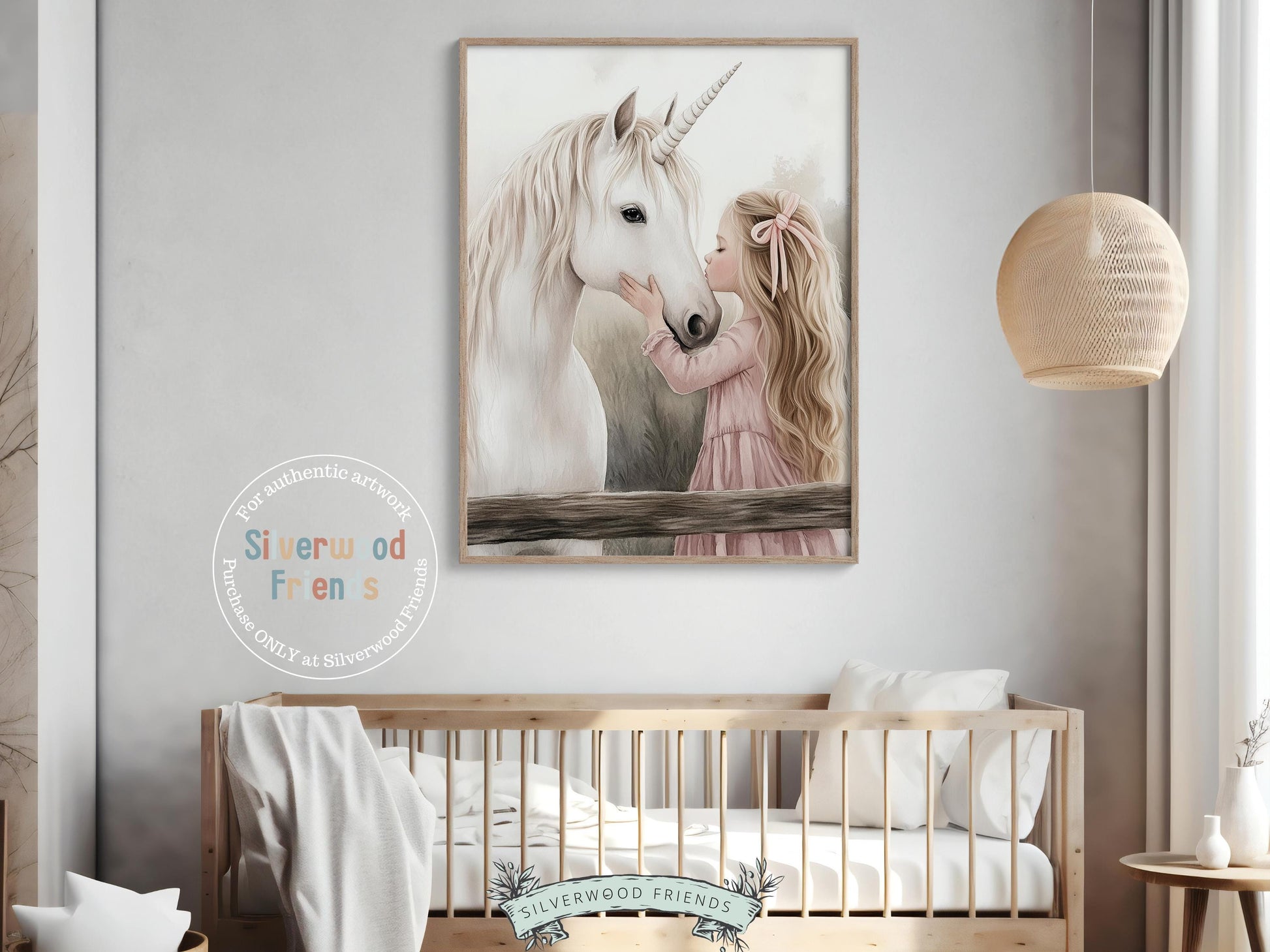 Baby Girl Unicorn Nursery Print, Unicorn Ballerina Nursery Decor, Fairytale Nursery Wall Art, Little Girl's Fantasy Nursery Digital Print