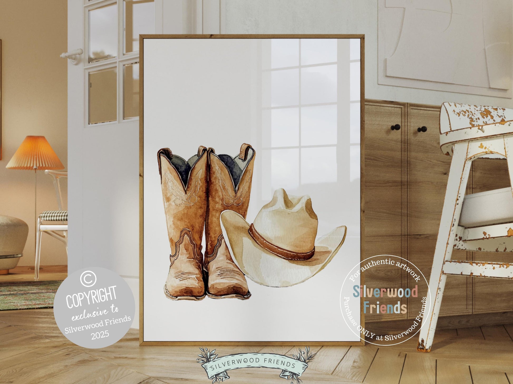 Cowboy Nursery Print, Cowboy Nursery Decor, Baby Boys Western Nursery Decor, Little Boy Cowboy Hat Boots Nursery Wall Art Digital Print