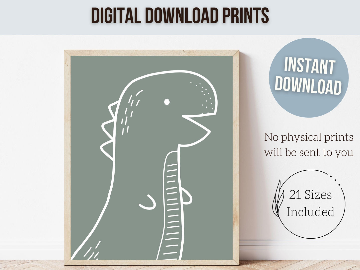 Dinosaur Printable Set of 4 Prints, Boys Navy Blue Dinosaur Outline Nursery Print, Baby Dino Room Decor, Dinosaur Silhouette Digital Prints