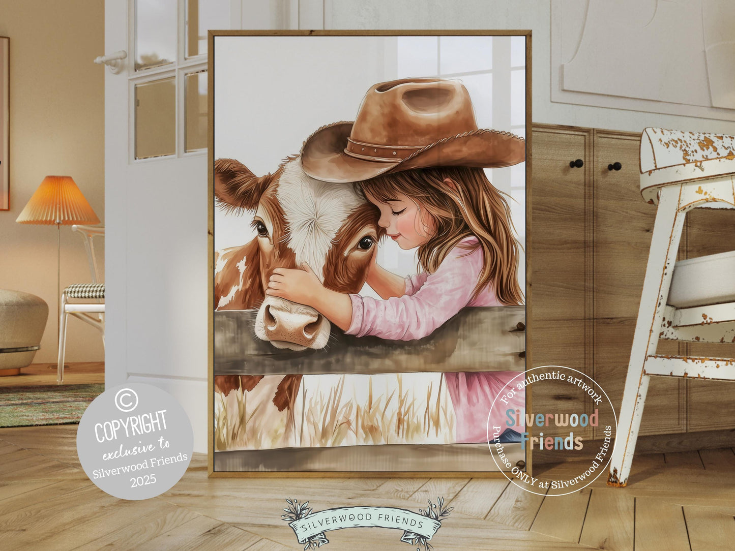 Cowgirl Nursery Print, Highland Cow Nursery Decor, Baby Girl Western Nursery Decor, Girls Rustic Country Farmhouse Nursery Digital Print