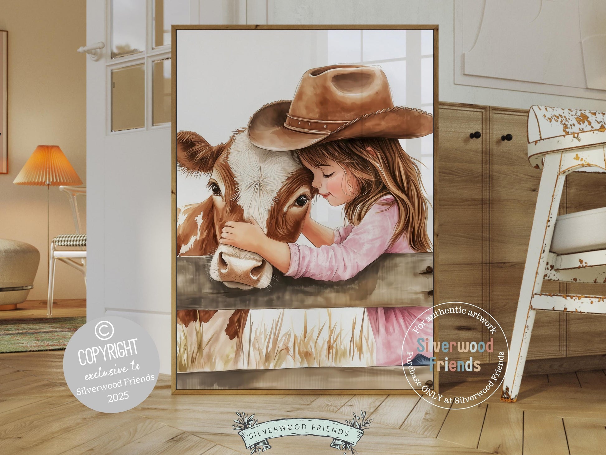 Cowgirl Nursery Print, Highland Cow Nursery Decor, Baby Girl Western Nursery Decor, Girls Rustic Country Farmhouse Nursery Digital Print