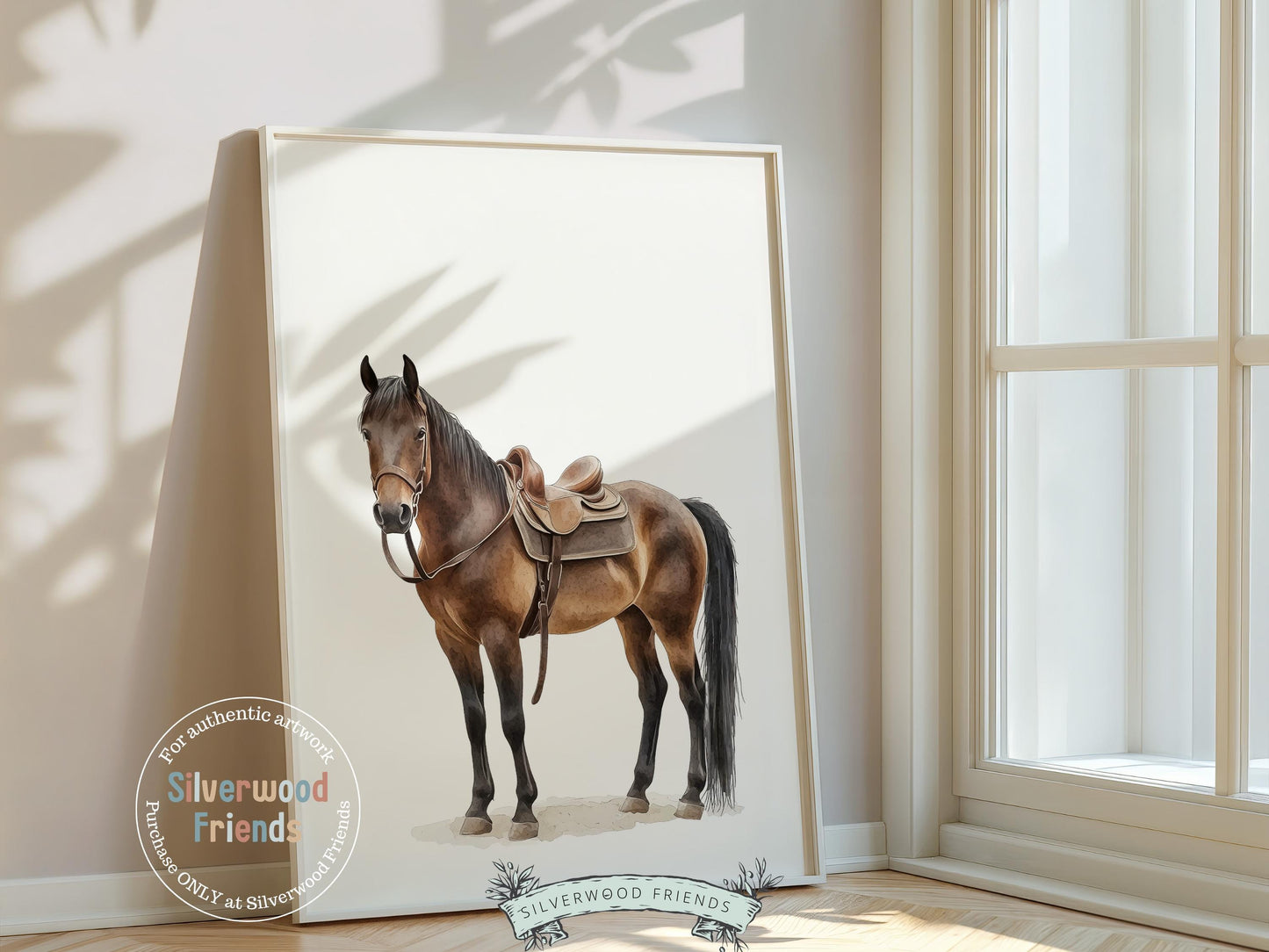 Brown Horse Print, Cowgirl Cowboy Nursery Decor, Western Horse Nursery Decor, Mustang Print, Rustic Farmhouse Nursery Wall Art Digital Print