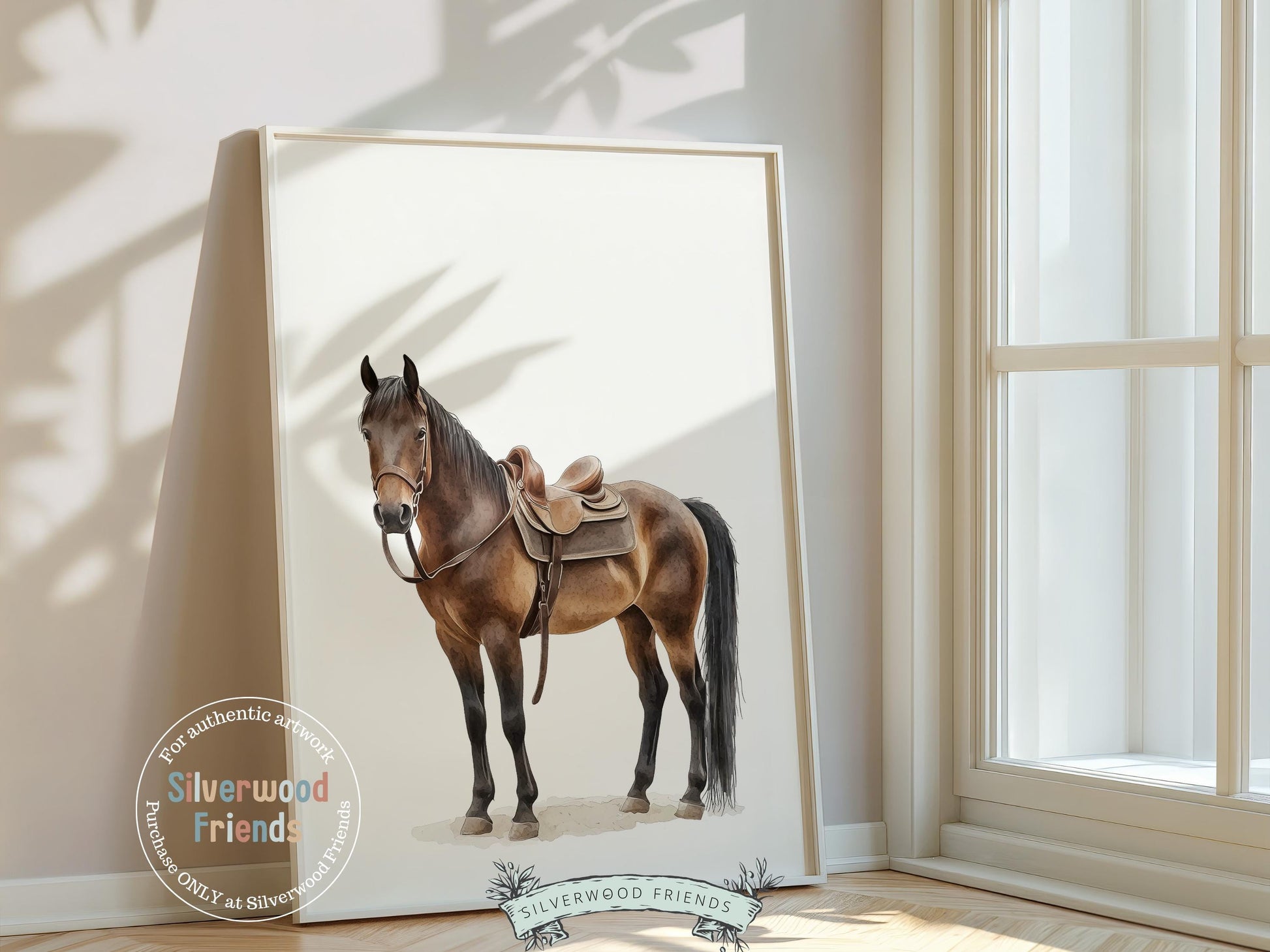 Brown Horse Print, Cowgirl Cowboy Nursery Decor, Western Horse Nursery Decor, Mustang Print, Rustic Farmhouse Nursery Wall Art Digital Print