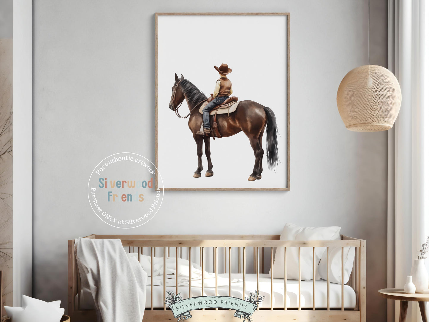 Cowboy Nursery Print, Cowboy Nursery Decor, Baby Boys Western Nursery Decor, Little Boy Cowboy Horse Riding Nursery Wall Art Digital Print