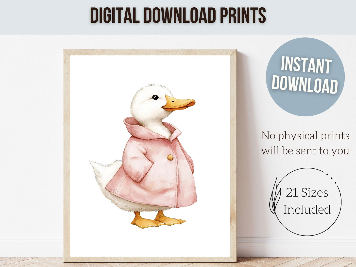 Set of 3 Duck Nursery Prints, Baby Girl Pink Duck Nursery Decor, Duck Nursery Wall Art, Kids Farmhouse Mudroom Room Wall Decor Digital Print
