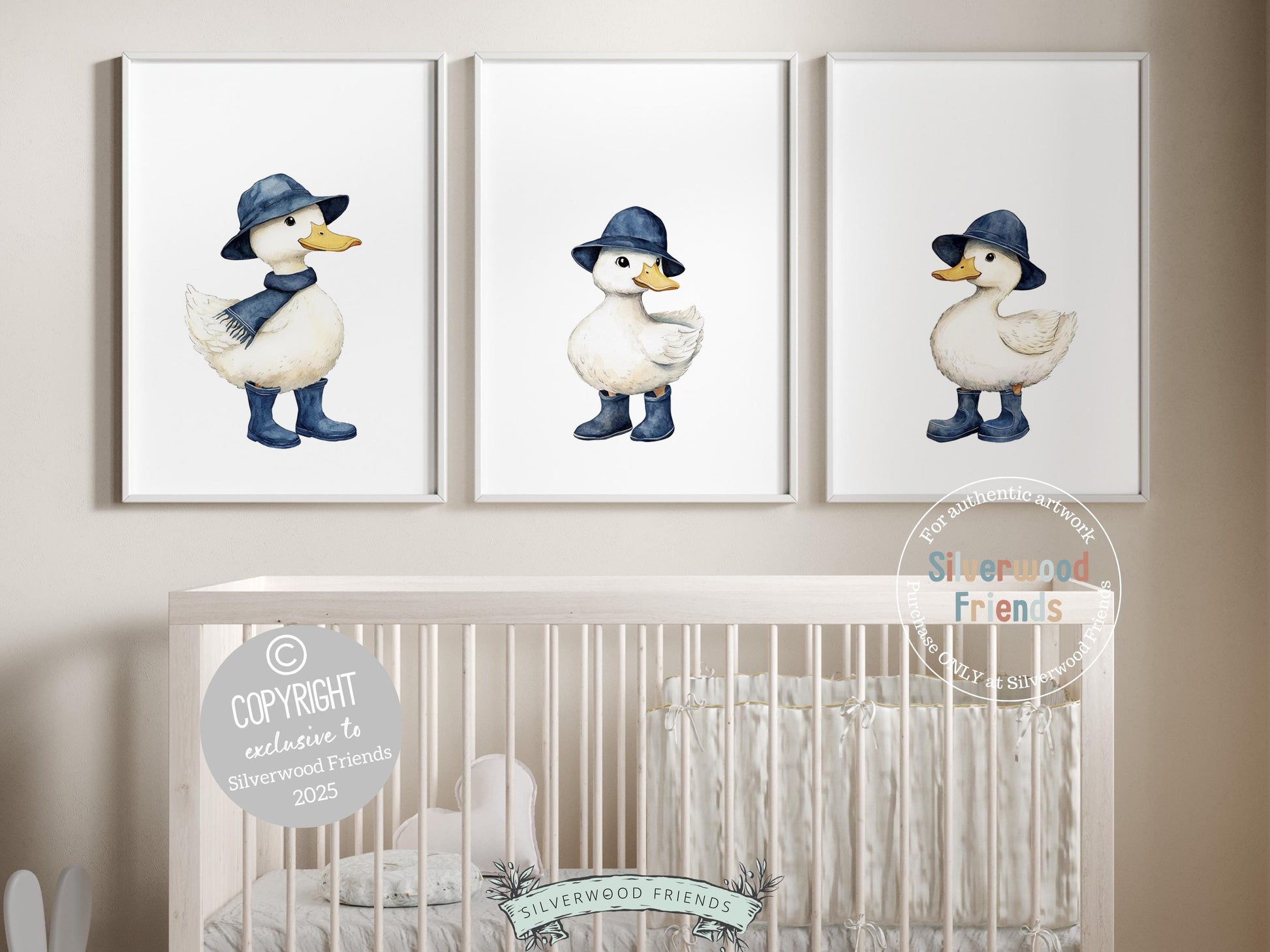 Duck Nursery Prints, Navy Blue Duck Nursery Decor, Gender Neutral Farm Duck Nursery Wall Art, Farmhouse Mudroom Wall Decor Digital Print