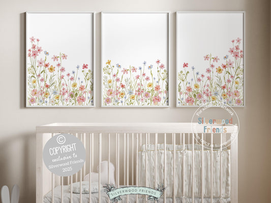 Step into a whimsical meadow where wildflowers dance in the breeze! 🌿✨ Our enchanting Wildflower Nursery Print Set features delicate watercolor blooms, bringing a soft, nature-inspired charm to any wildflower or boho-themed nursery. A dreamy addition to your little ones space and a unique baby shower gift to be cherished forever!